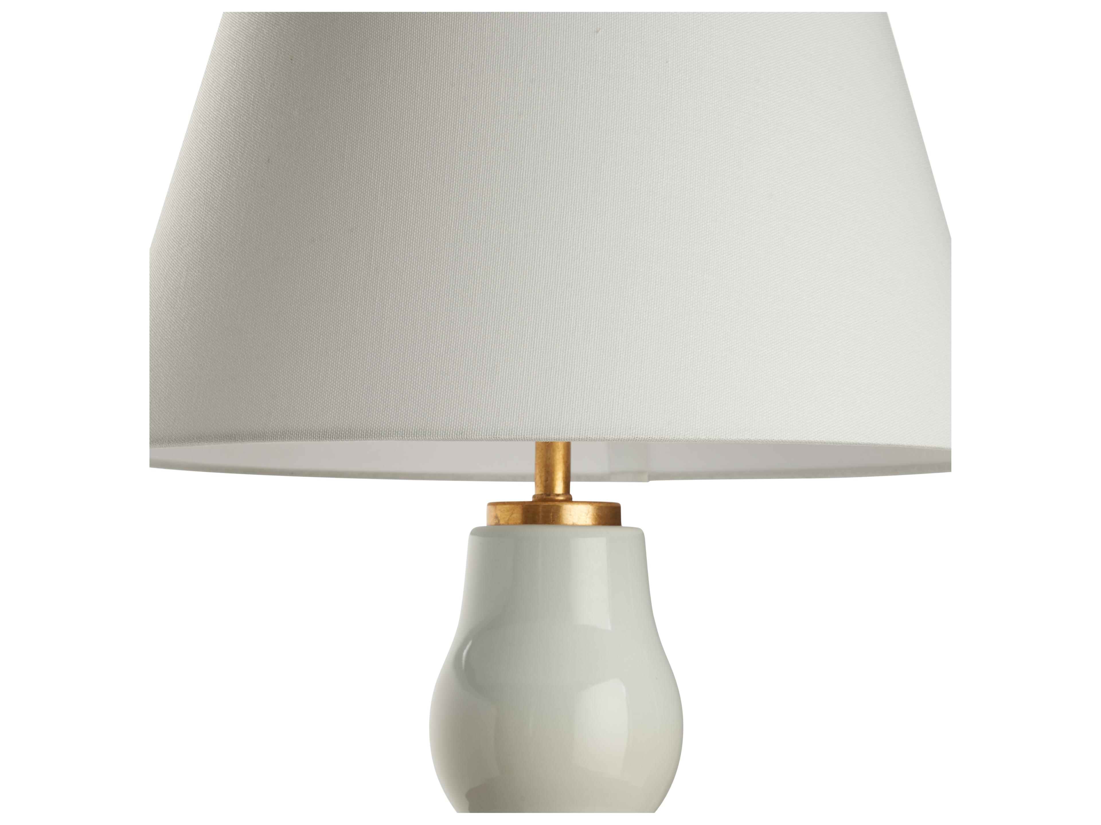 Chelsea House Jamie Merida Iceberg Glaze Gold Leaf White Table Lamp