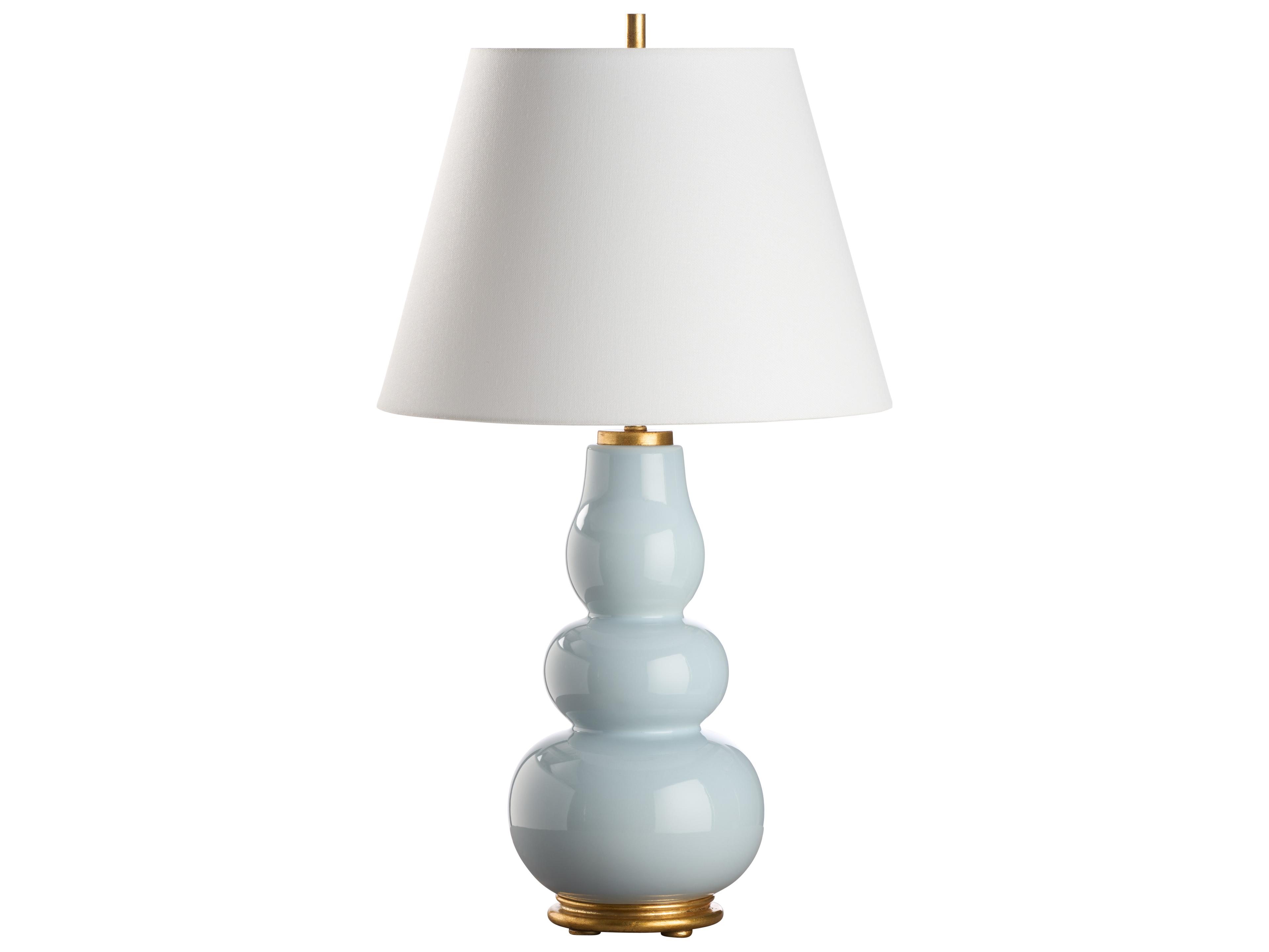 Chelsea House Jamie Merida Light Blue Glaze Gold Leaf Table Lamp