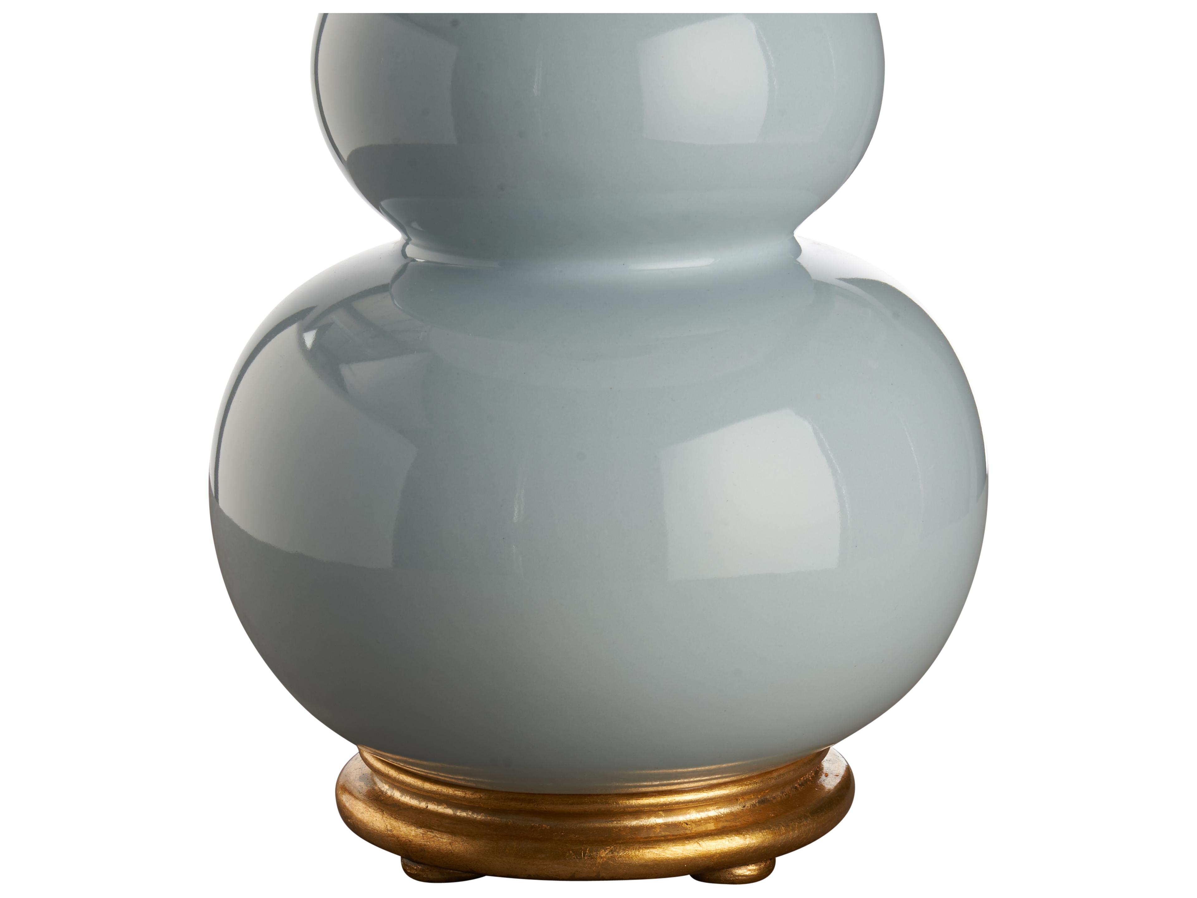 Chelsea House Jamie Merida Light Blue Glaze Gold Leaf Table Lamp