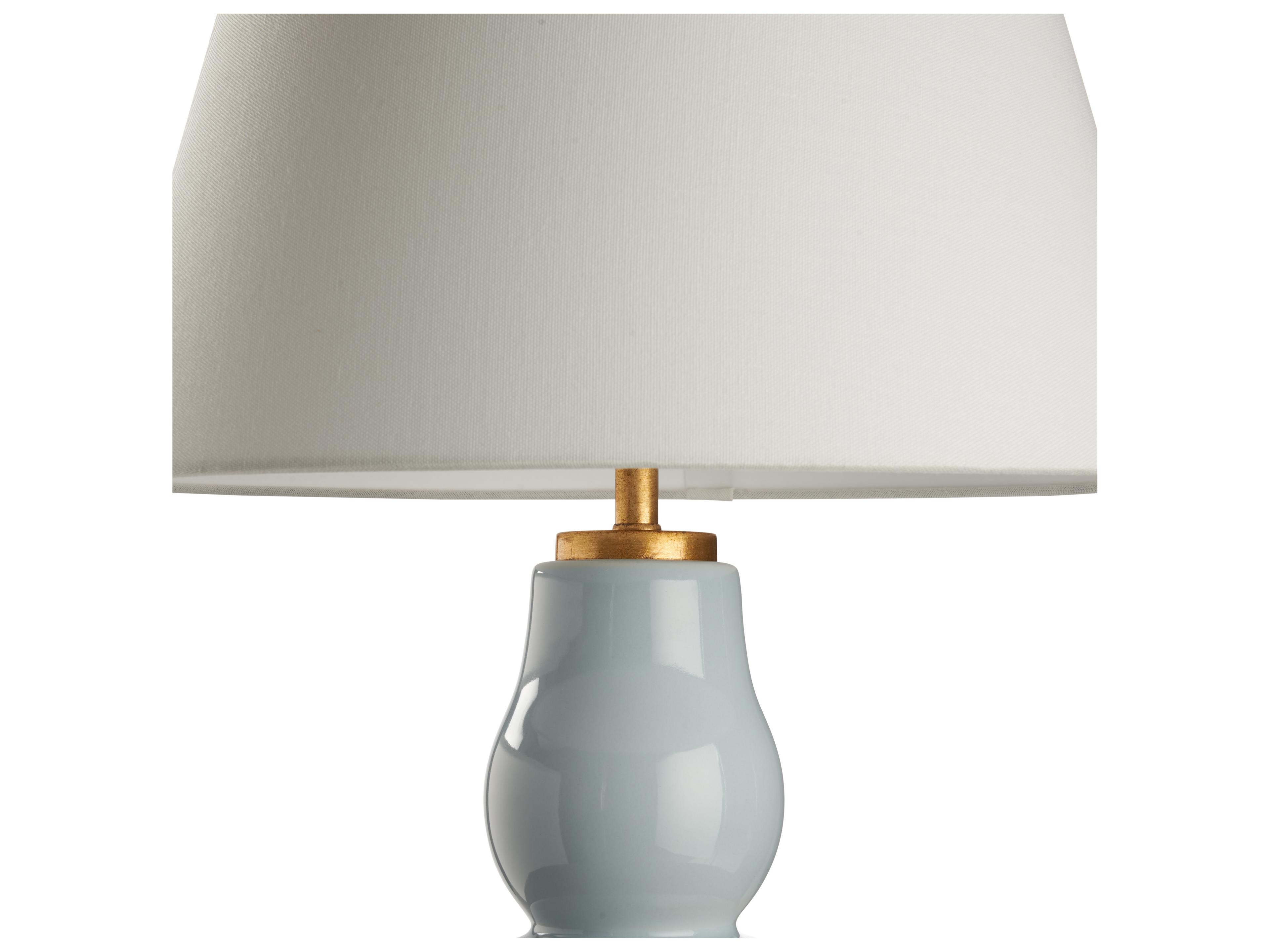 Chelsea House Jamie Merida Light Blue Glaze Gold Leaf Table Lamp