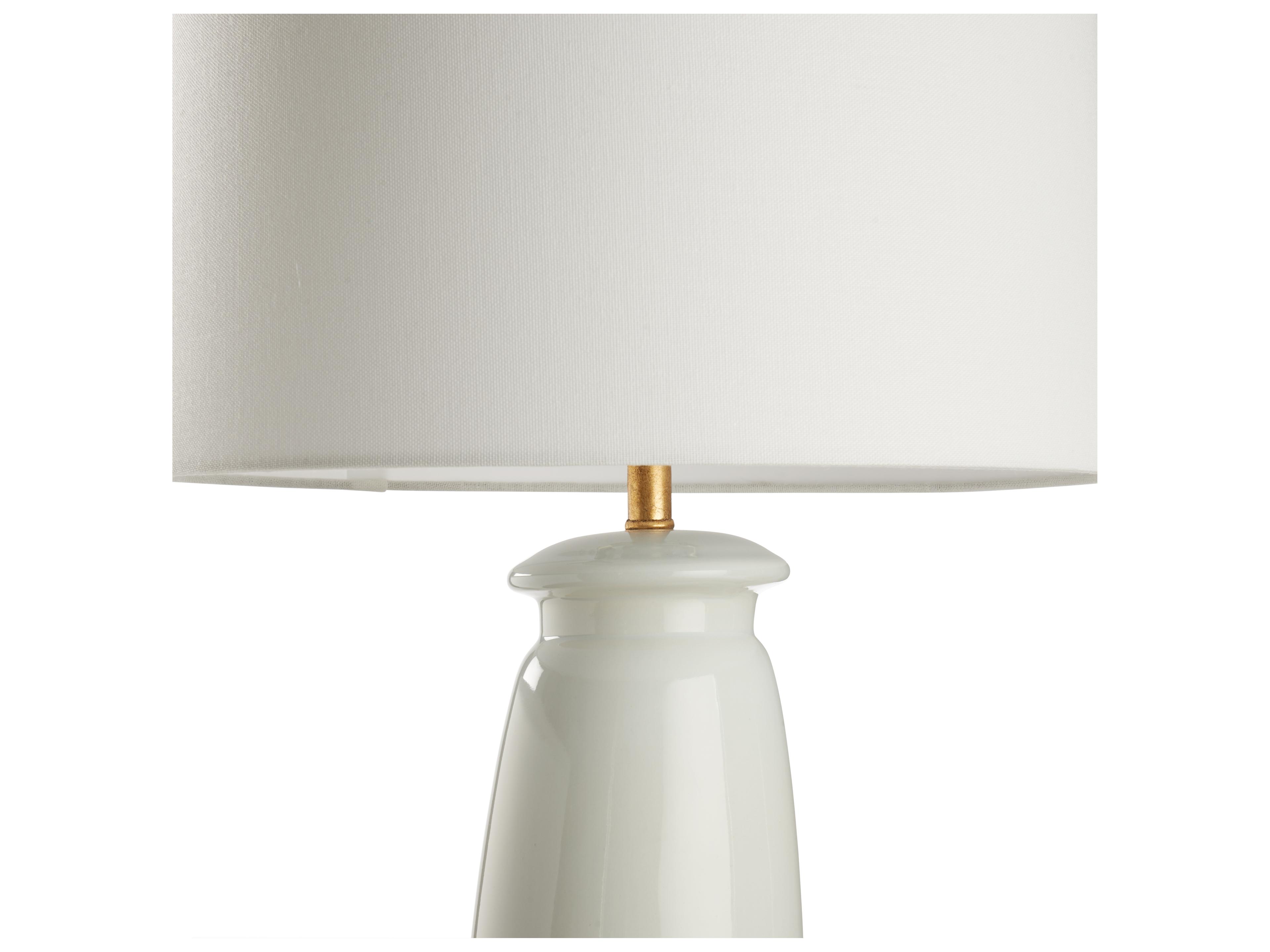 Chelsea House Jamie Merida Iceberg Glaze Gold Leaf White Table Lamp