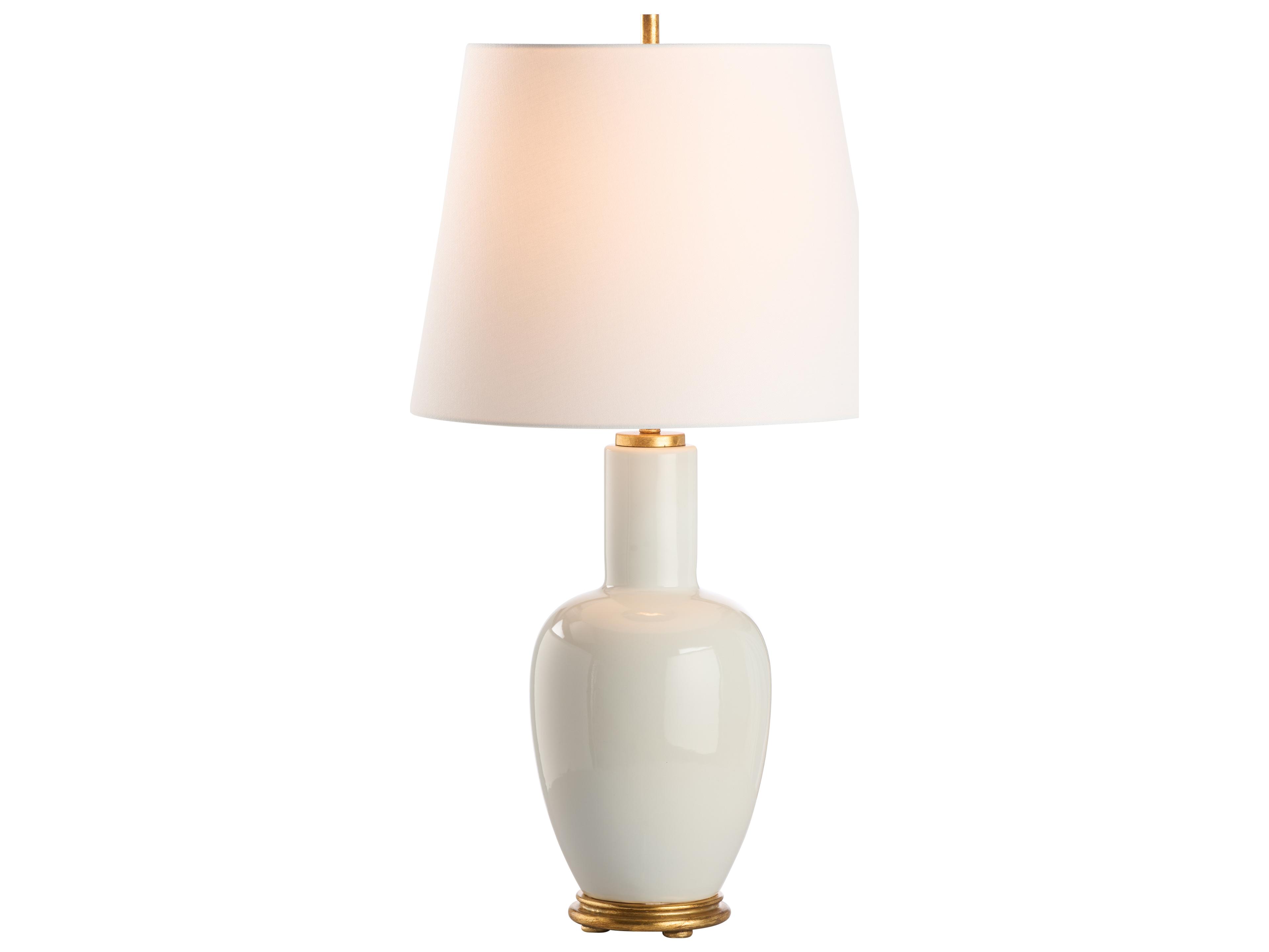 Chelsea House Jamie Merida Iceberg Glaze Gold Leaf Gray Table Lamp