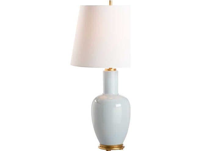 Chelsea House Jamie Merida Sleepy Hollow Glaze Gold Leaf Blue Table Lamp