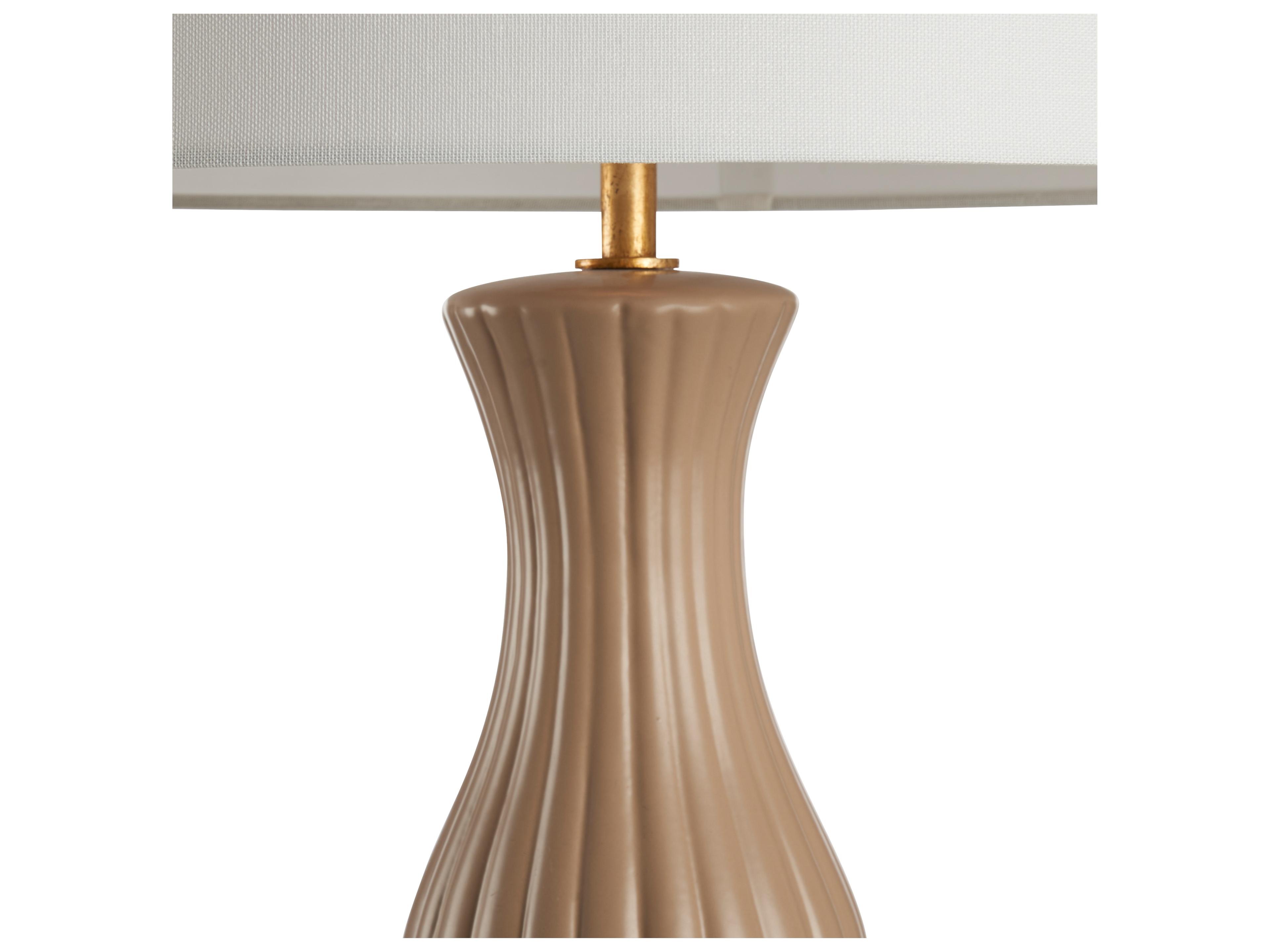 Chelsea House Beige Glaze Gold Leaf Brown Table Lamp