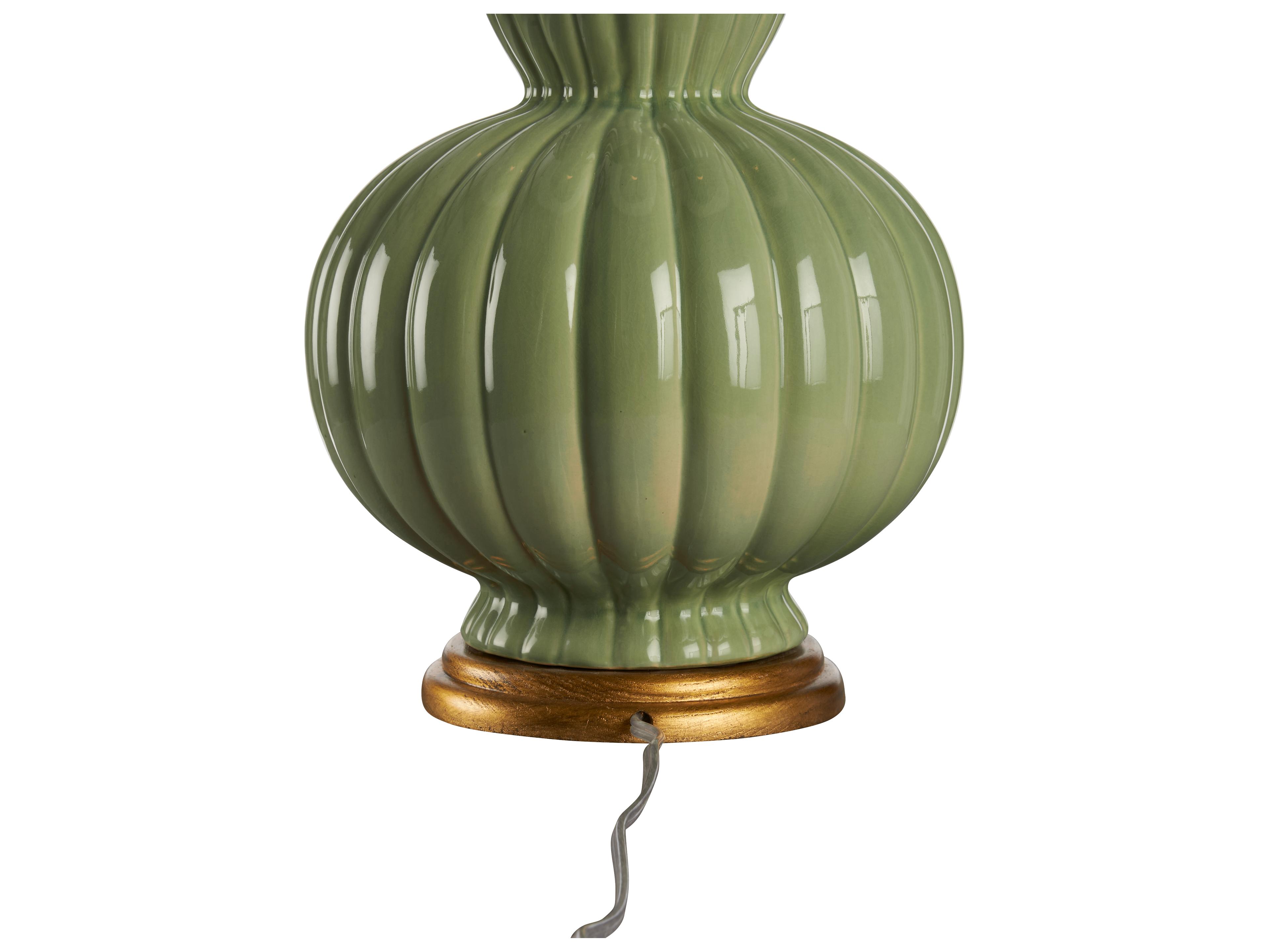 Chelsea House Jamie Merida Green Glaze Gold Leaf Table Lamp