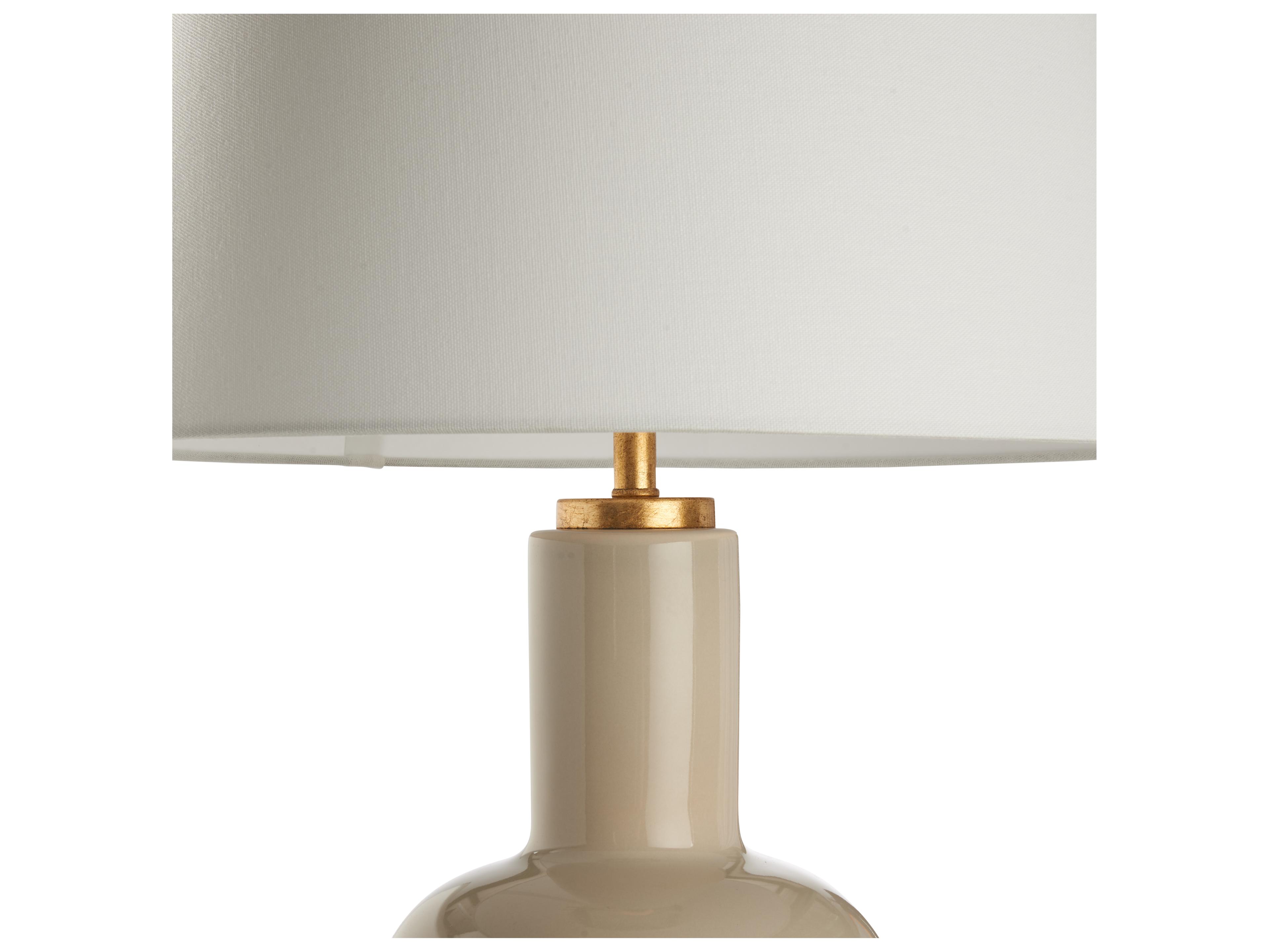 Chelsea House Jamie Merida Beige Glaze Gold Leaf Brown Table Lamp