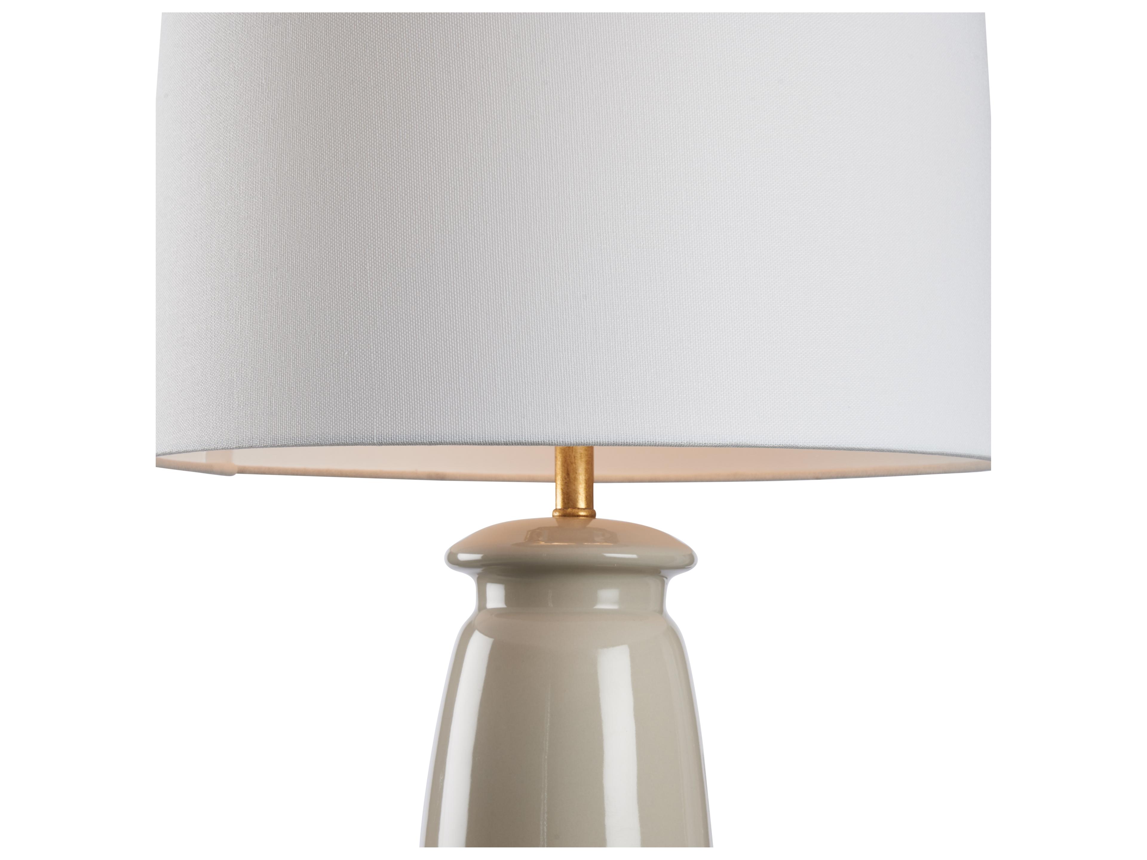 Chelsea House Jamie Merida Beige Glaze Gold Leaf Brown Table Lamp