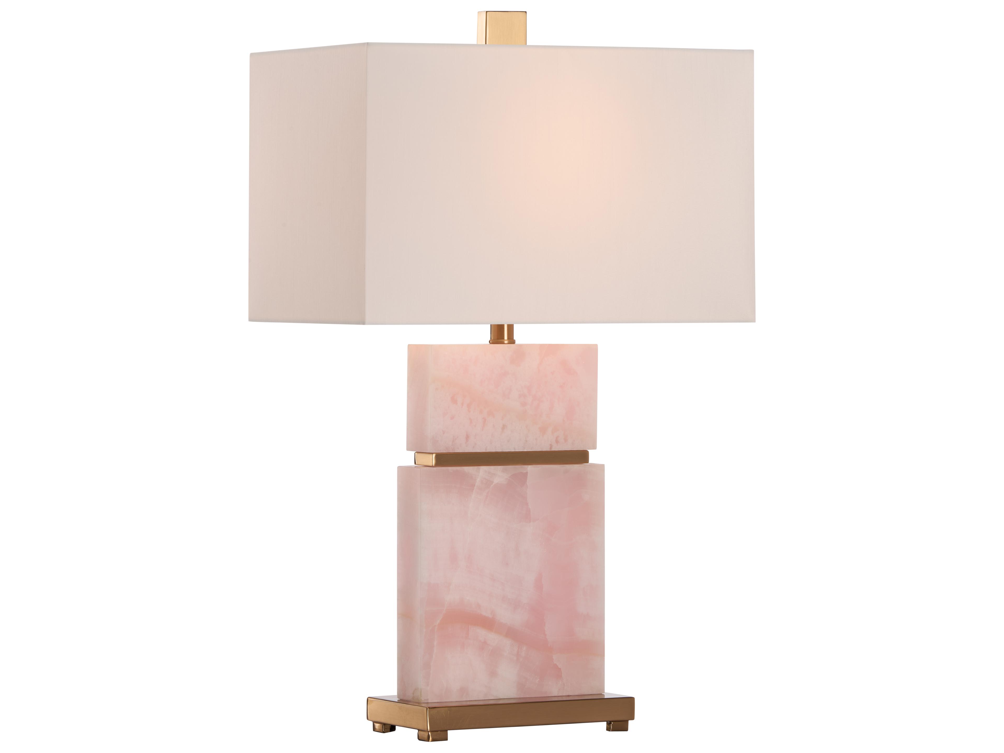 Chelsea House Shayla Copas Natural Pink Antique Brass Table Lamp