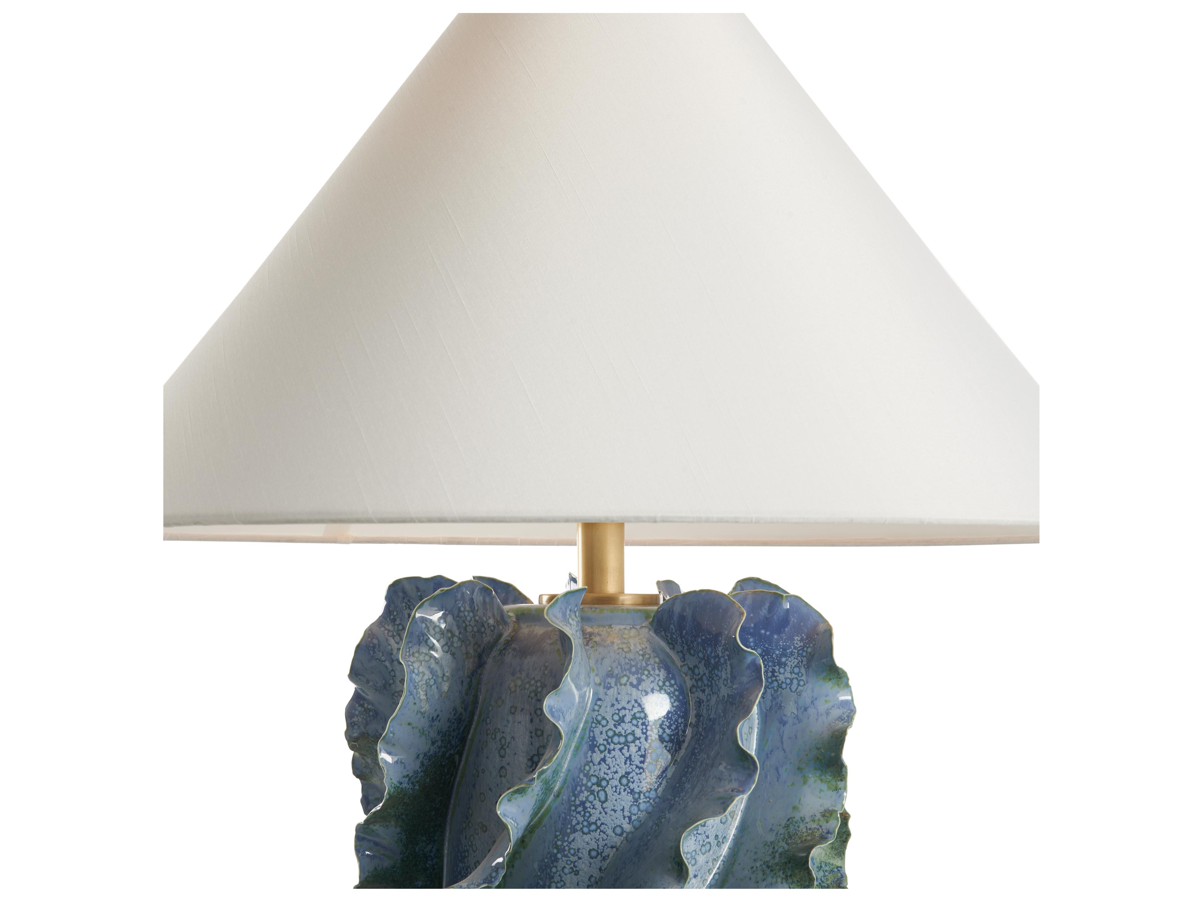 Chelsea House Town Square Blue Green Glaze Clear Table Lamp