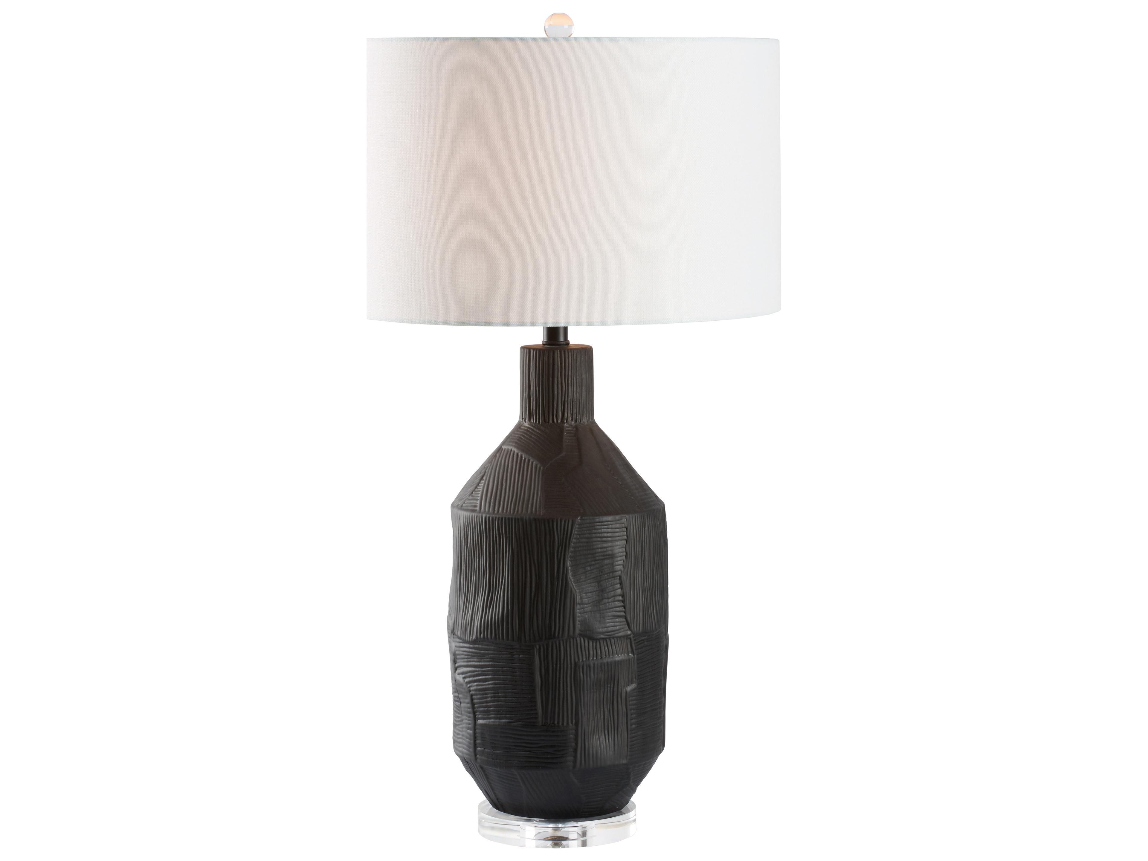 Chelsea House Town Square Matte Black Glaze Clear Table Lamp