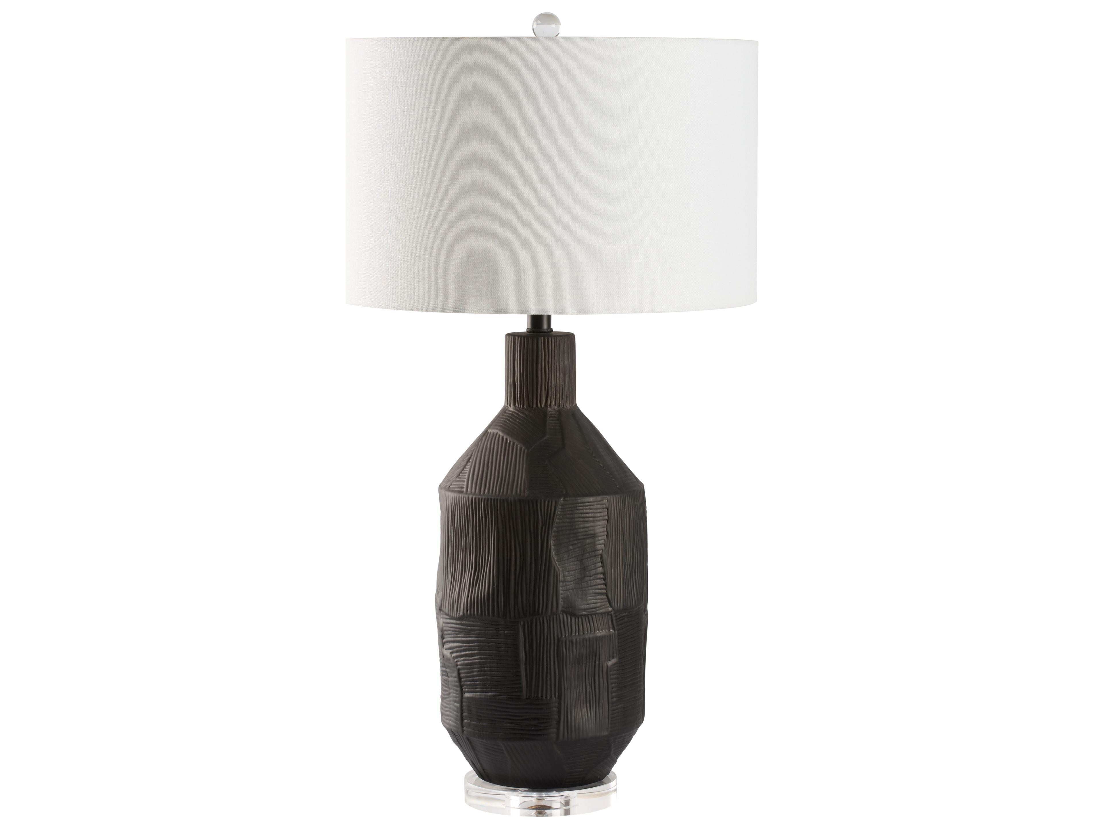 Chelsea House Town Square Matte Black Glaze Clear Table Lamp