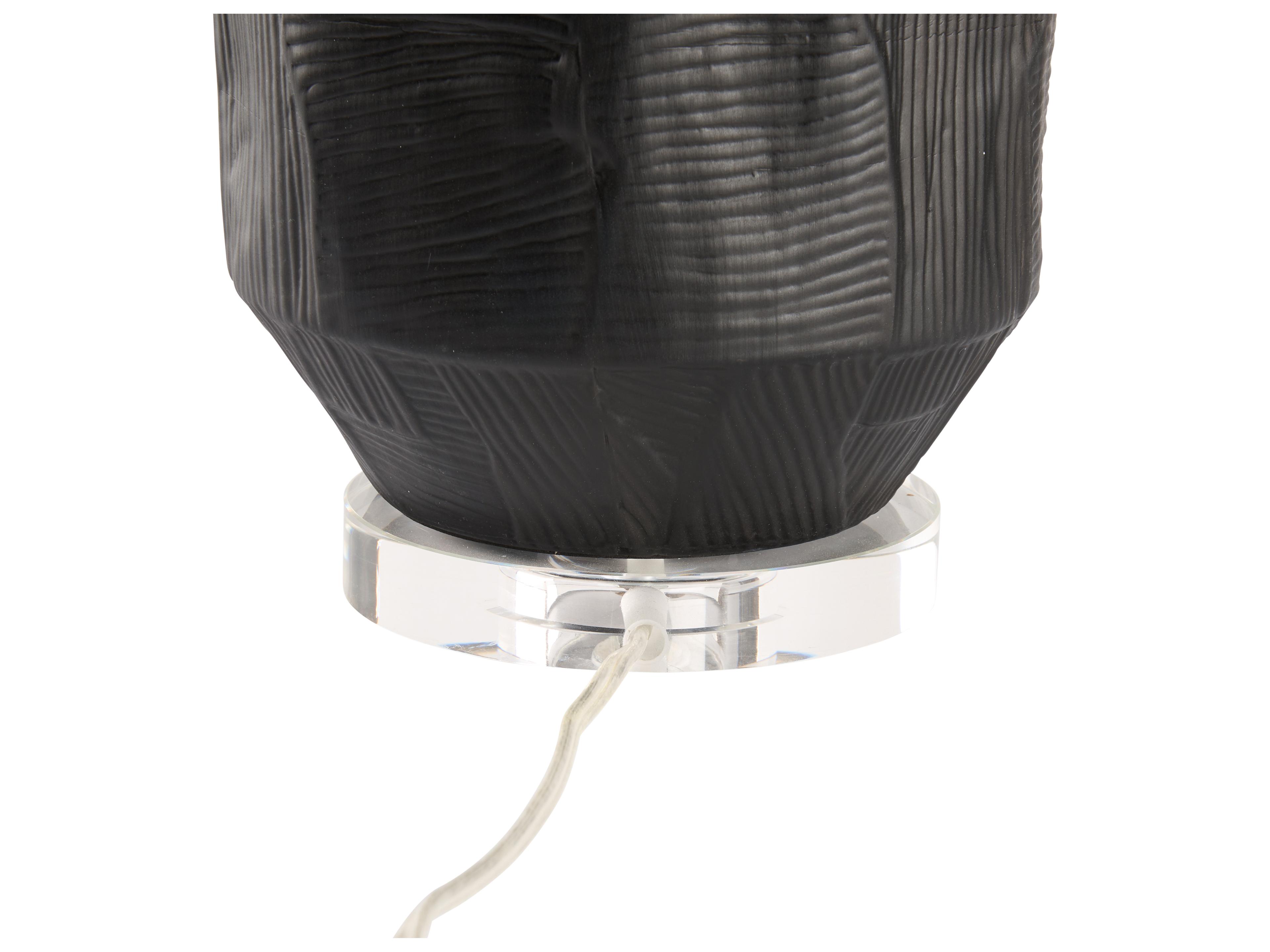 Chelsea House Town Square Matte Black Glaze Clear Table Lamp