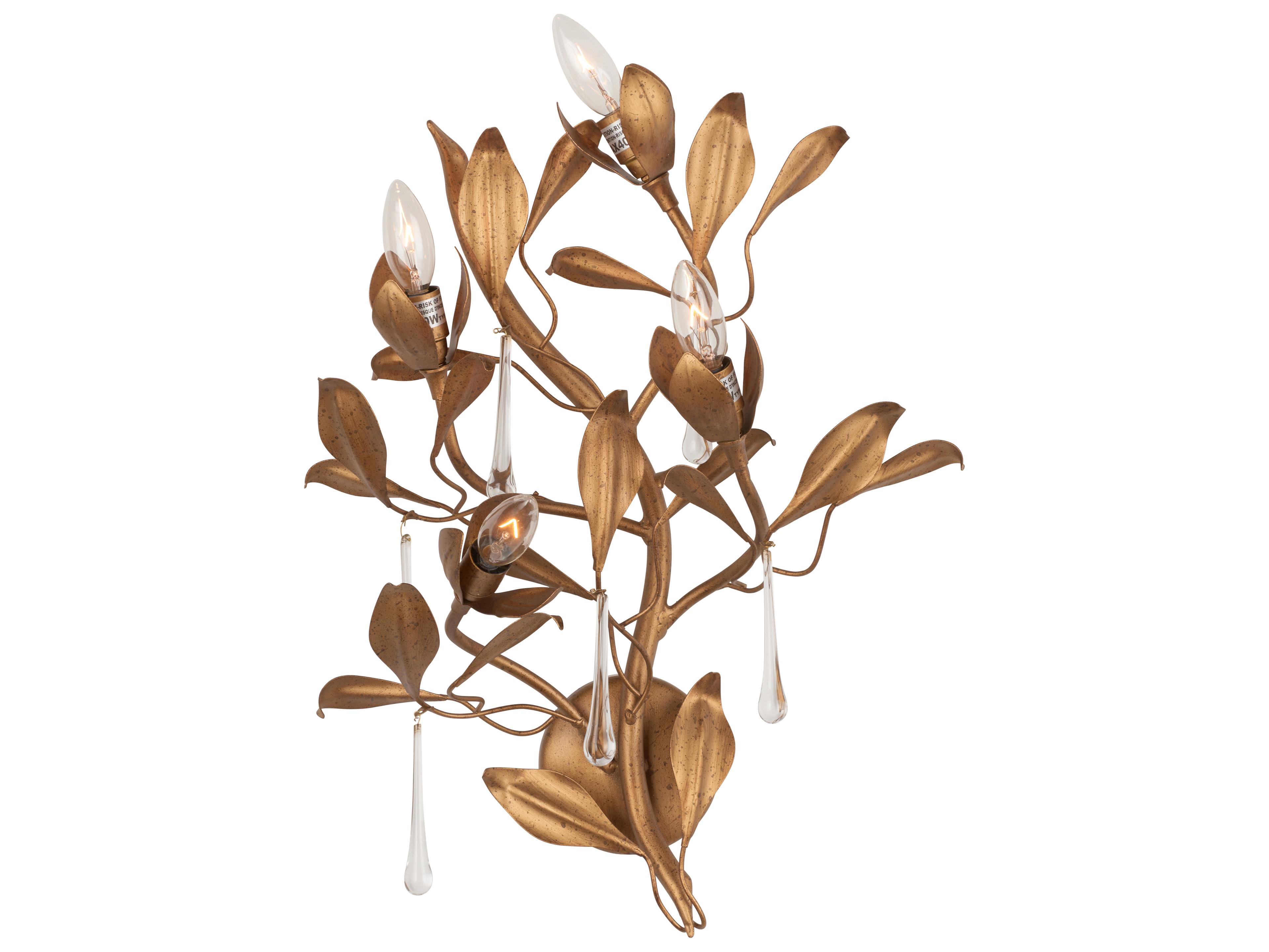 Chelsea House Lisa Kahn 4-Light Antique Gold Brass Wall Sconce