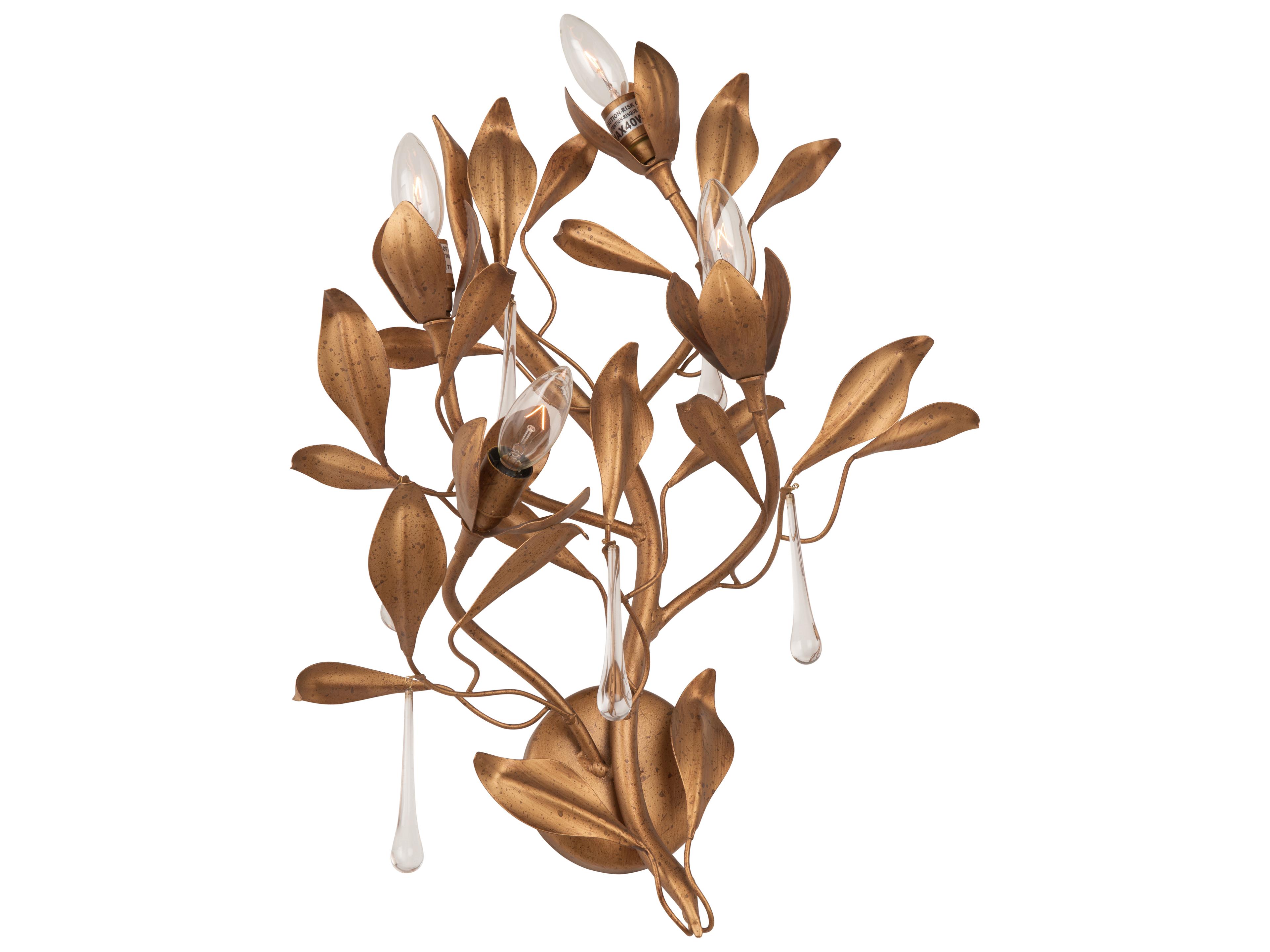 Chelsea House Lisa Kahn 4-Light Antique Gold Brass Wall Sconce