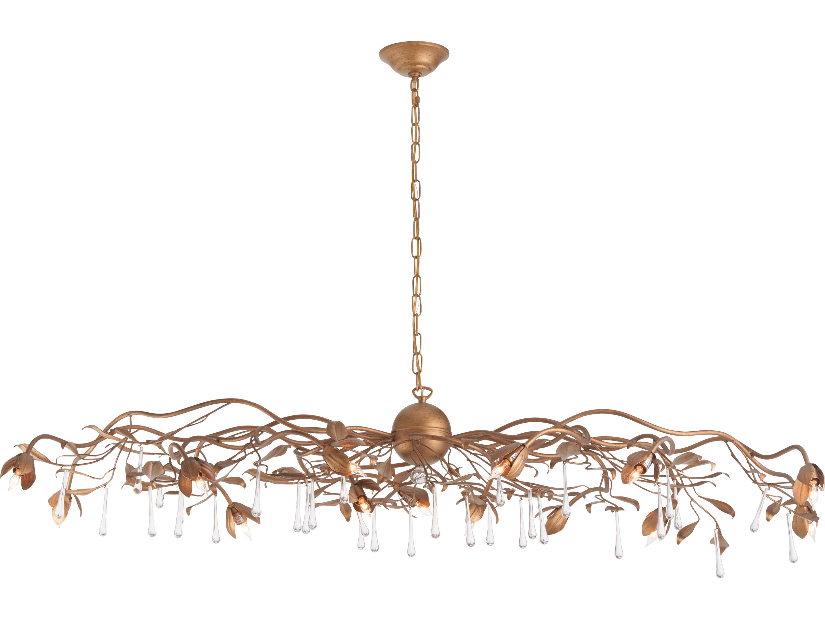 Chelsea House Lisa Kahn 14-Light Antique Gold Brass Chandelier