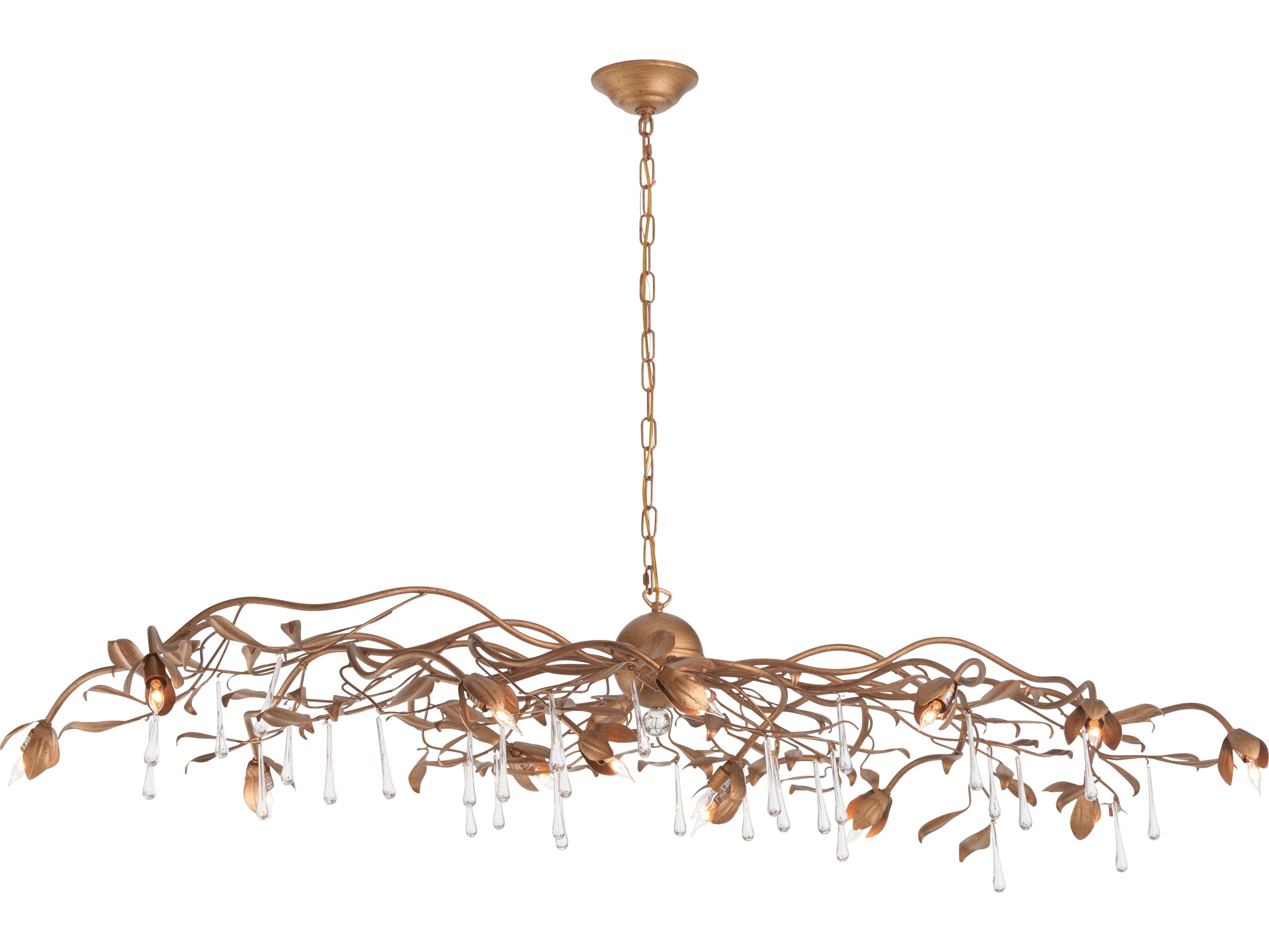 Chelsea House Lisa Kahn 14-Light Antique Gold Brass Chandelier