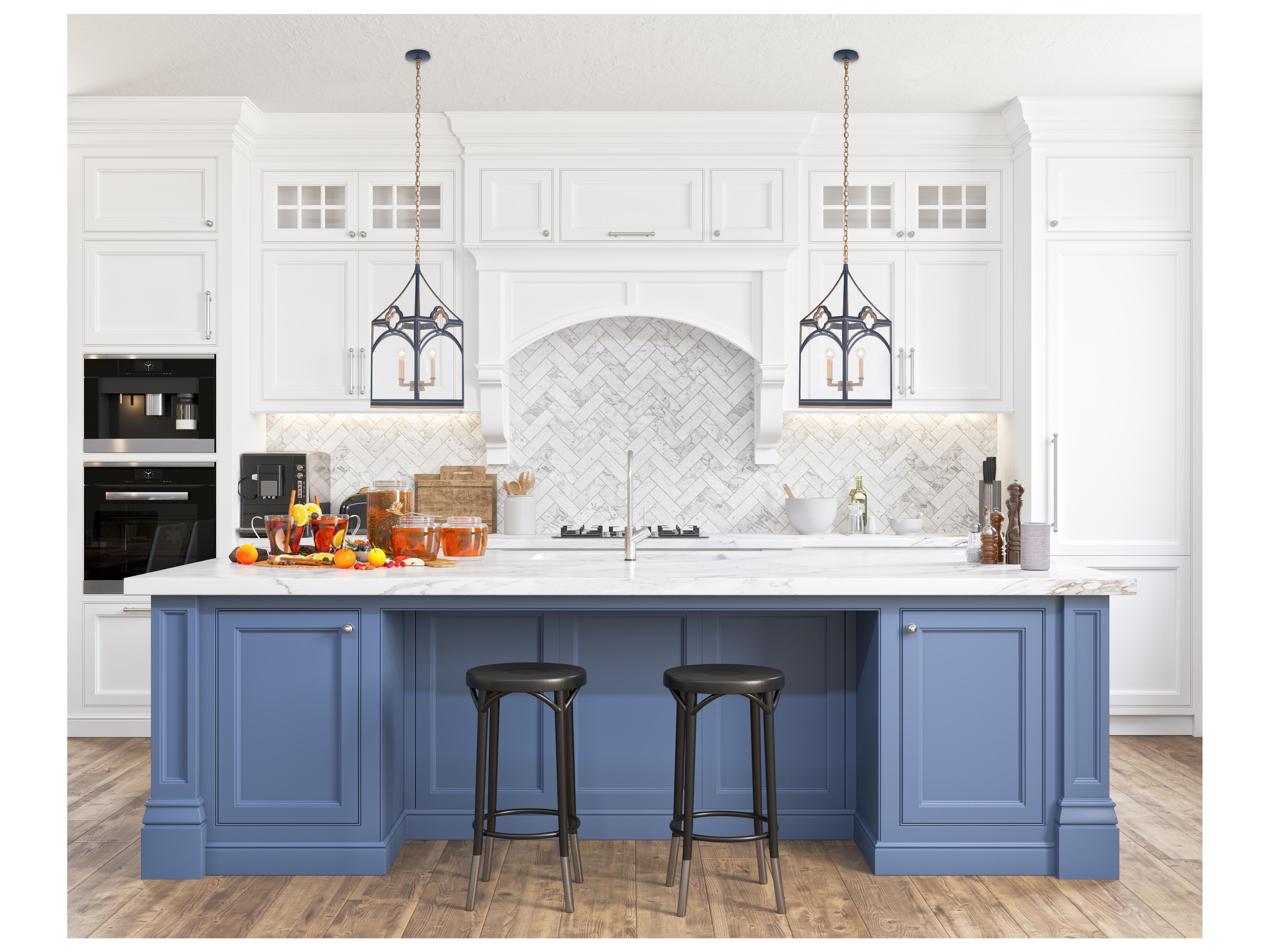 Chelsea House 4-Light Blue Gold Clear Black Lantern Chandelier