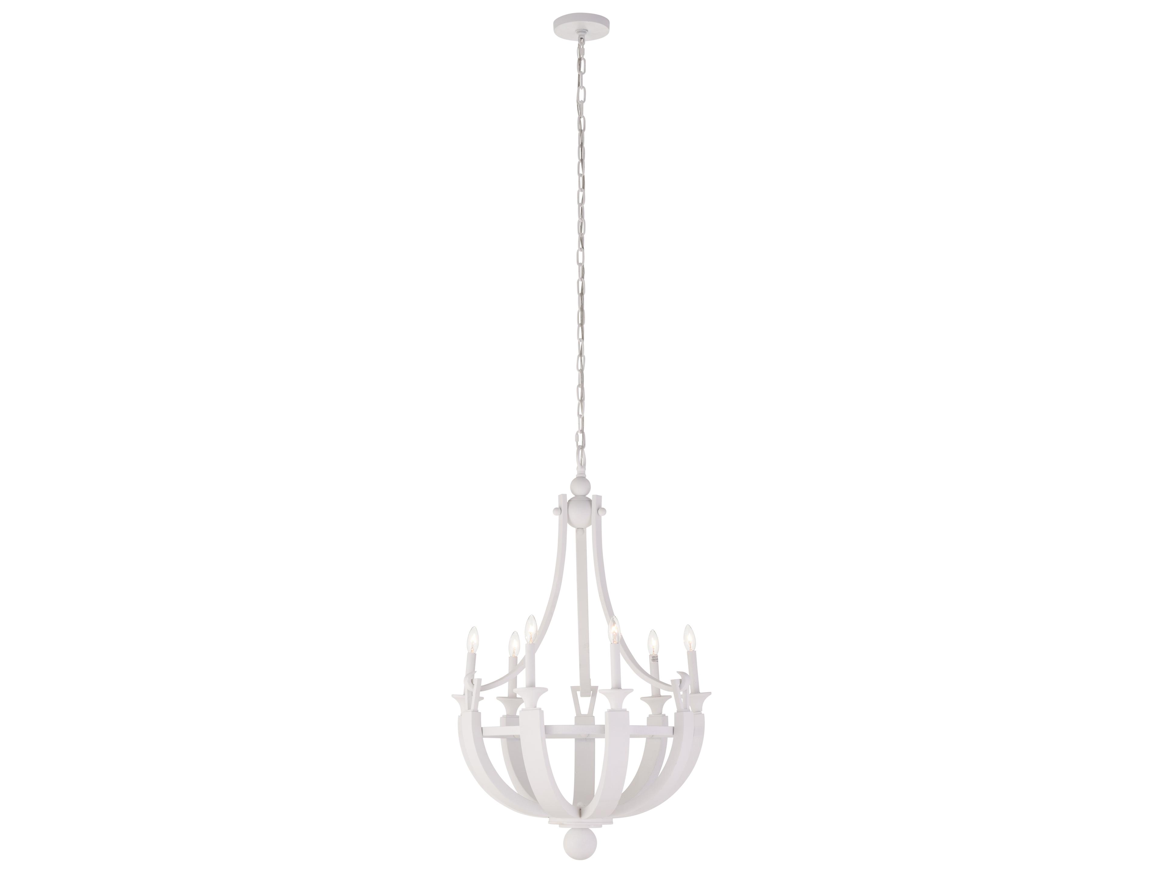 Chelsea House Jamie Merida 8-Light White Plaster Candelabra Chandelier