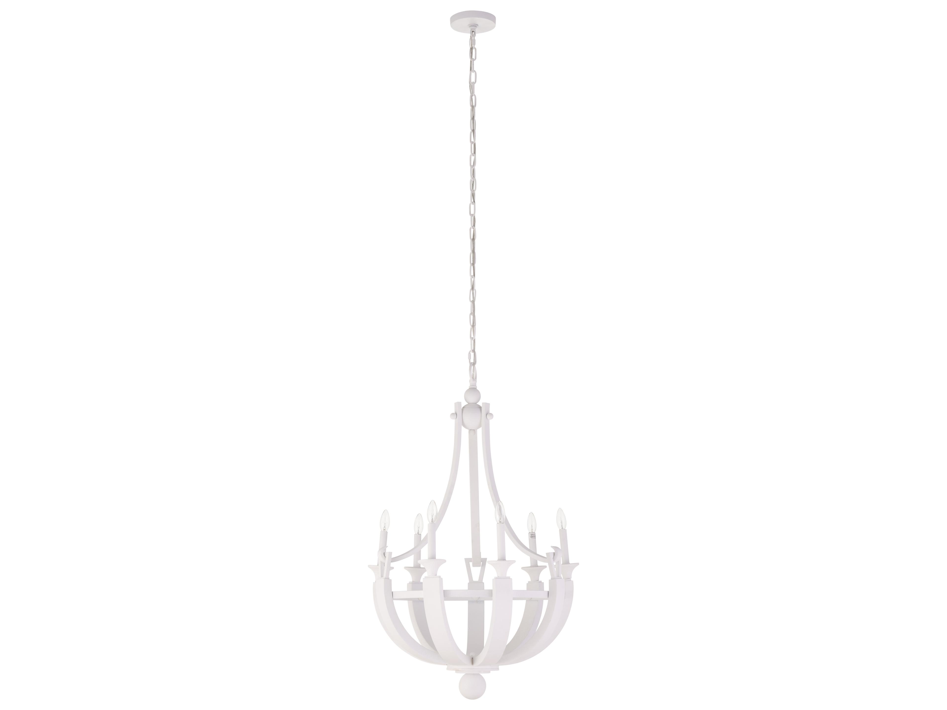 Chelsea House Jamie Merida 8-Light White Plaster Candelabra Chandelier