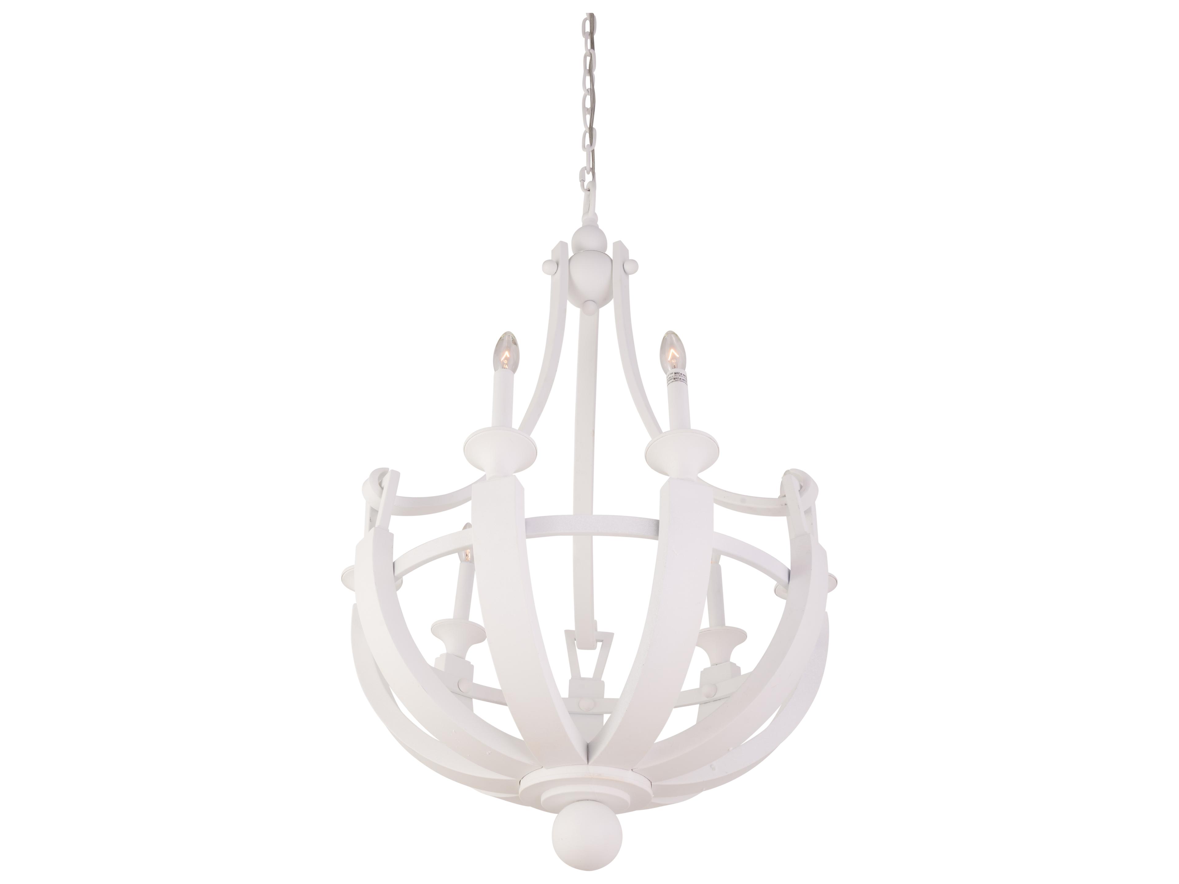 Chelsea House Jamie Merida 8-Light White Plaster Candelabra Chandelier