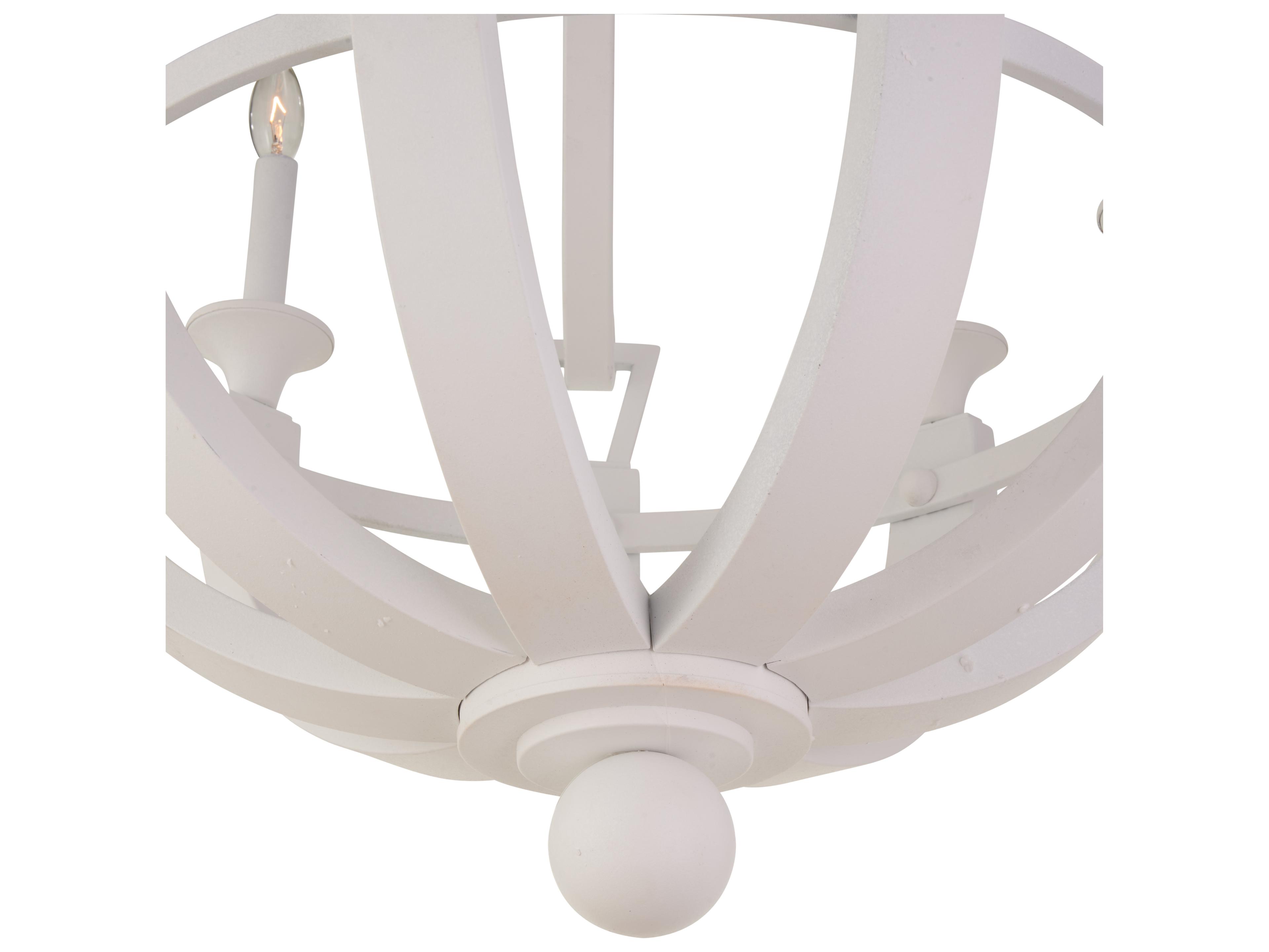 Chelsea House Jamie Merida 8-Light White Plaster Candelabra Chandelier