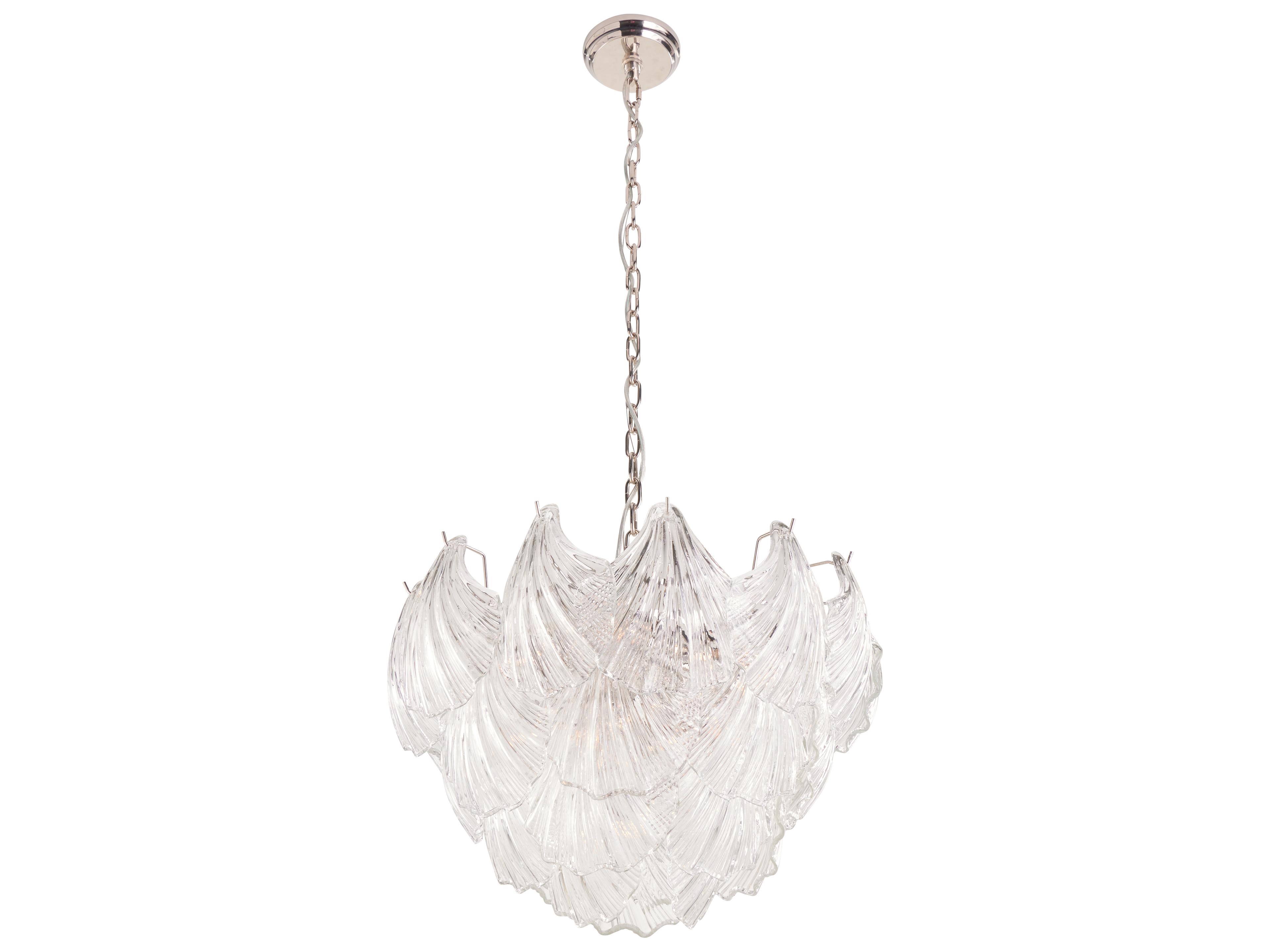 Chelsea House Jamie Merida 9-Light Polished Nickel Clear Bowl Chandelier