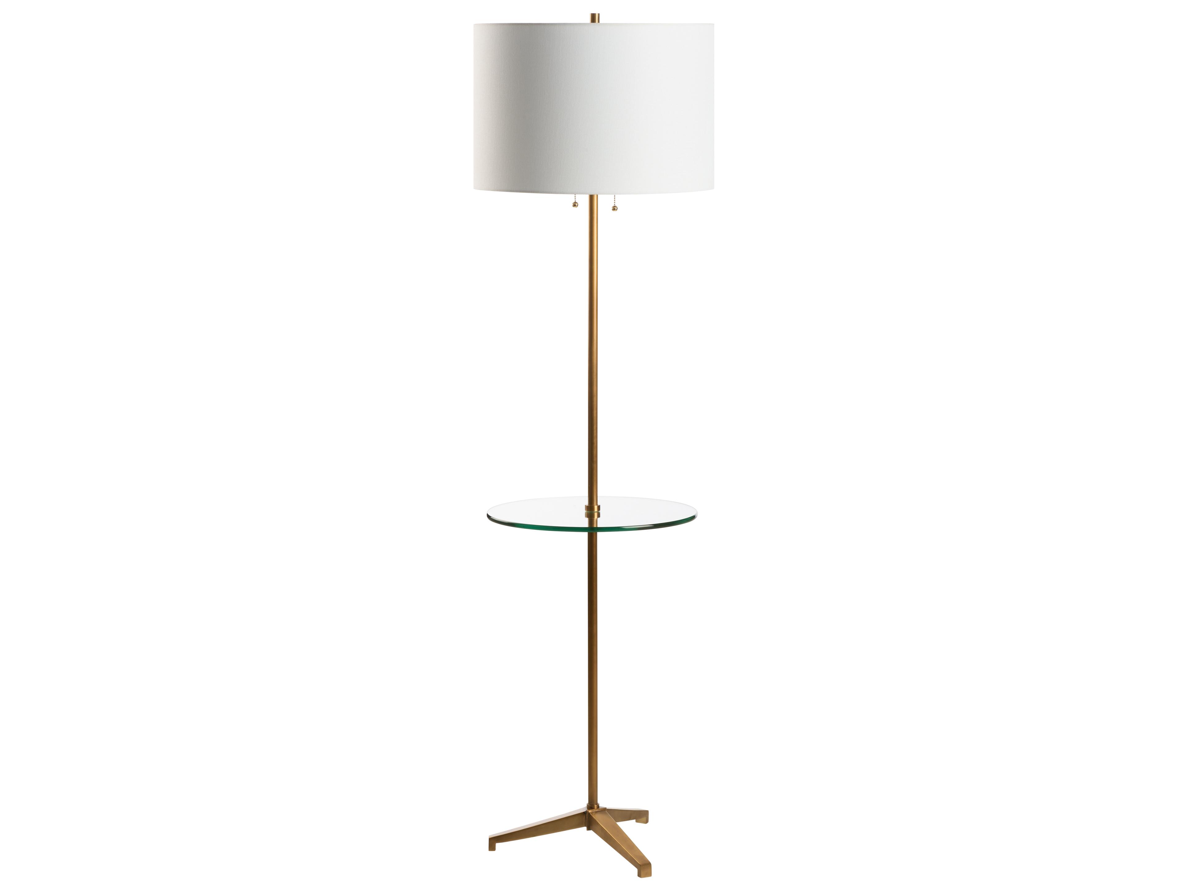 Chelsea House Pam Cain Aged Brass Clear Floor Lamp