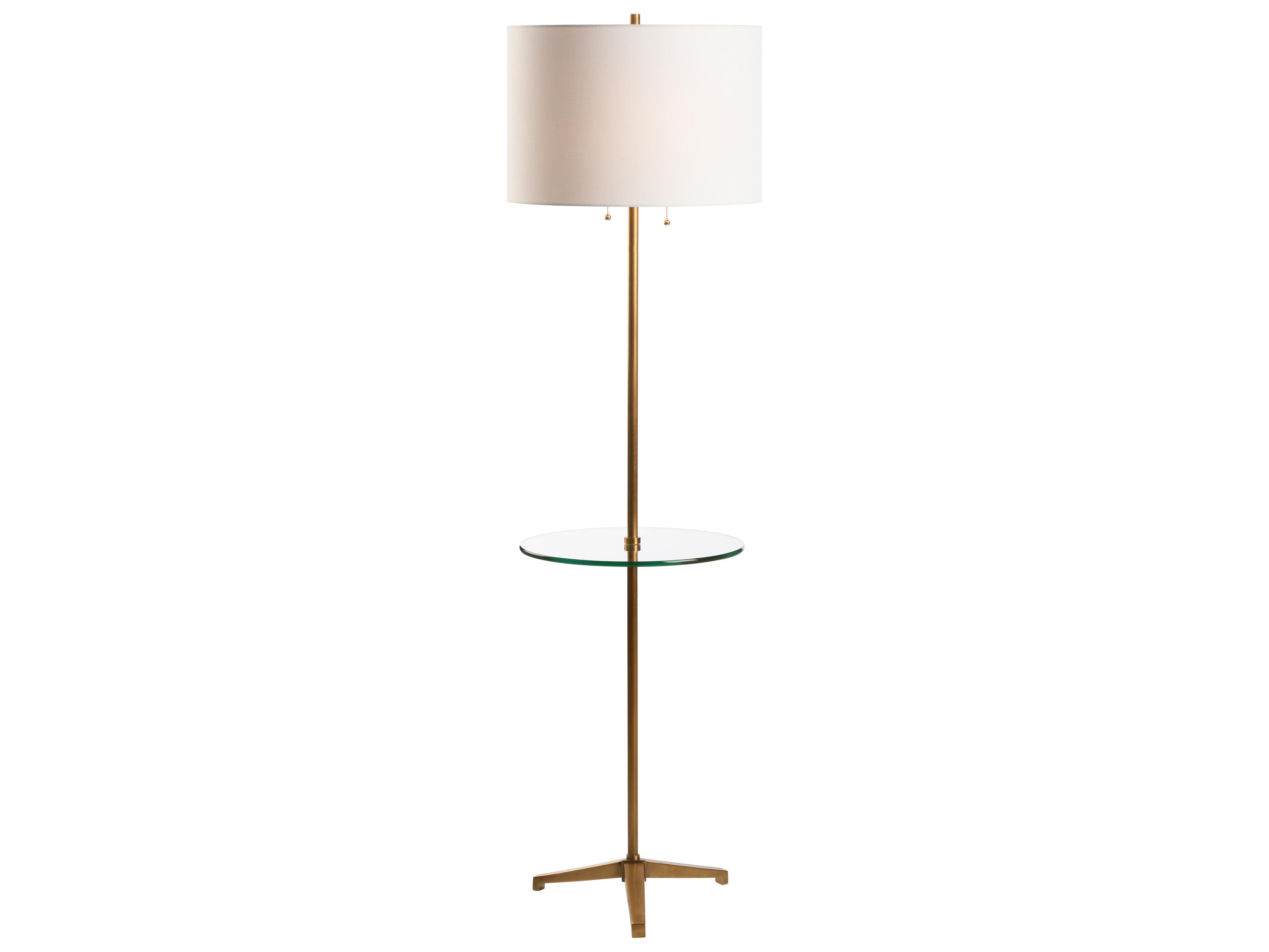 Chelsea House Pam Cain Aged Brass Clear Floor Lamp
