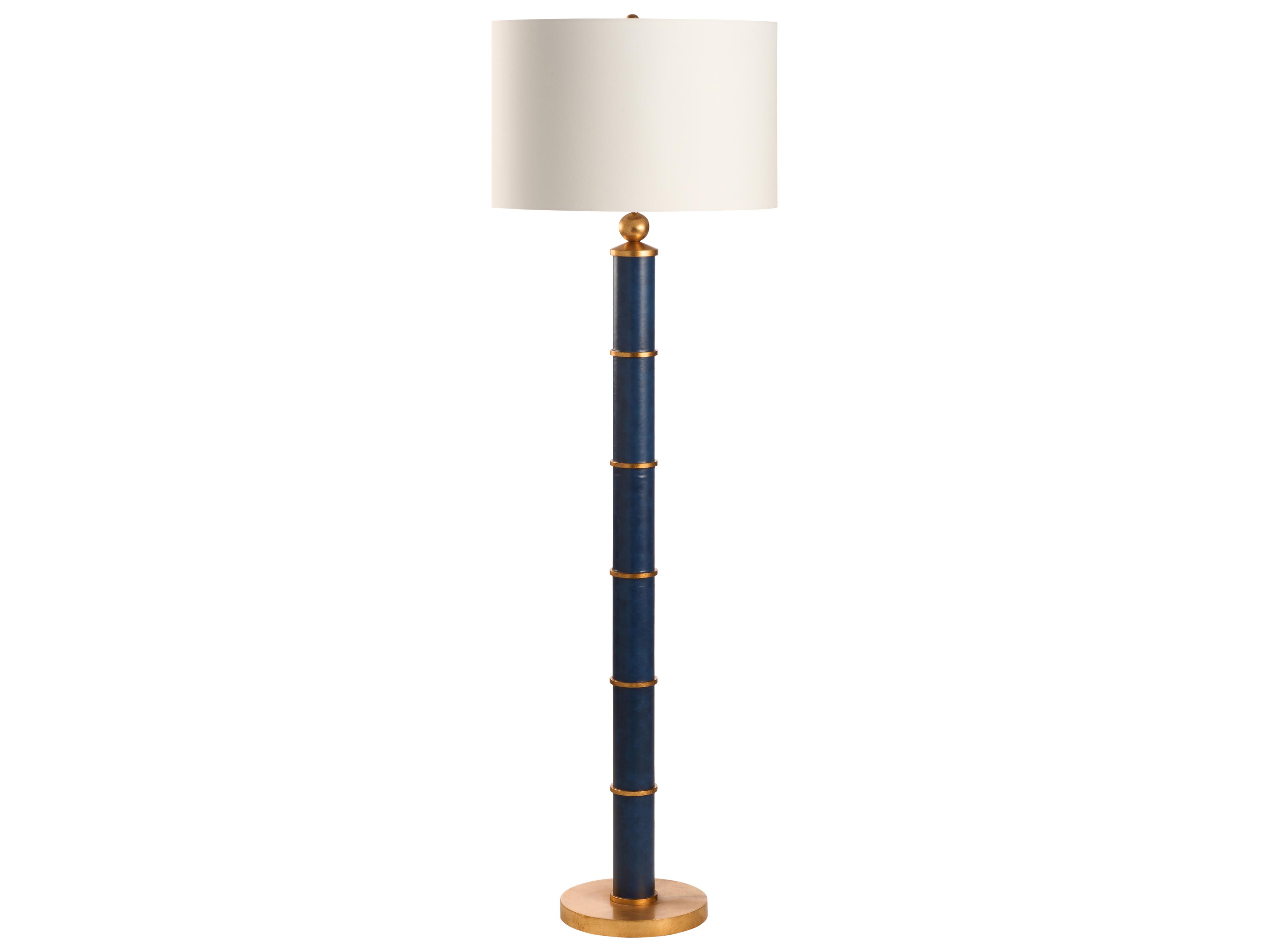 Chelsea House Lisa Kahn Blue Gold Leaf Floor Lamp