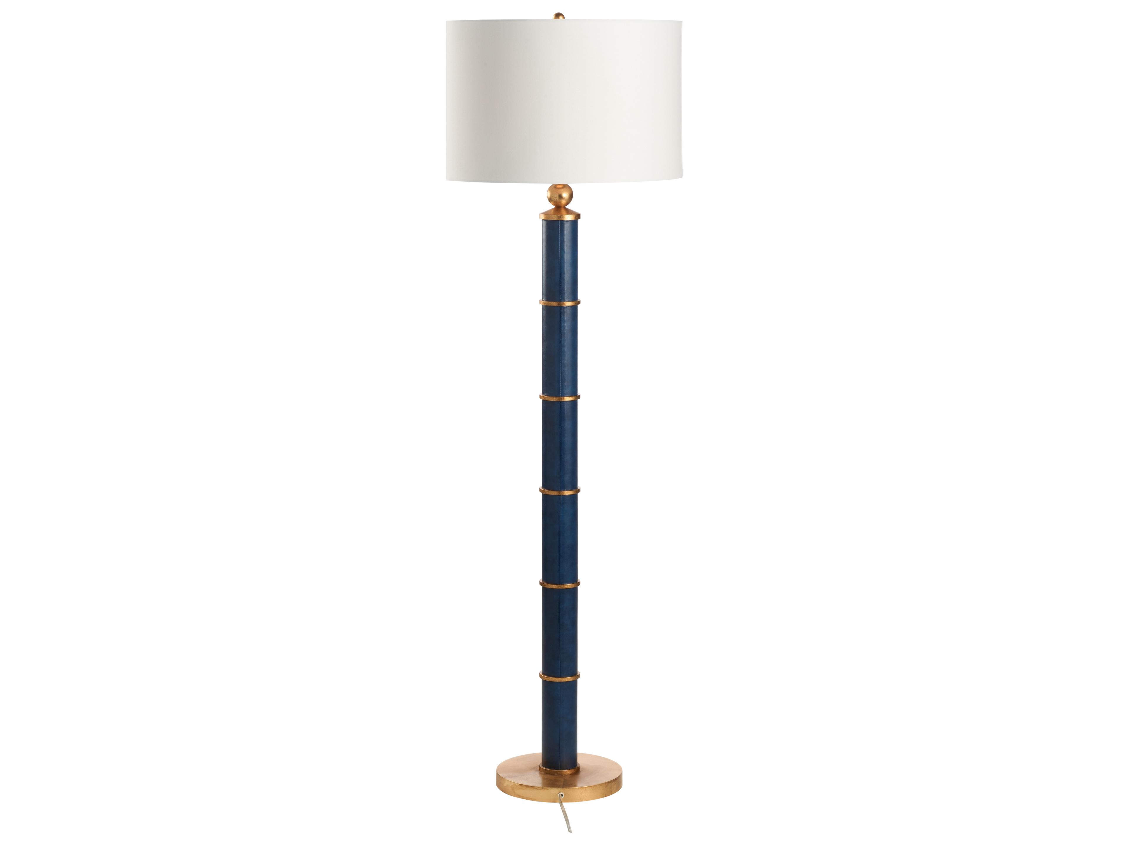 Chelsea House Lisa Kahn Blue Gold Leaf Floor Lamp