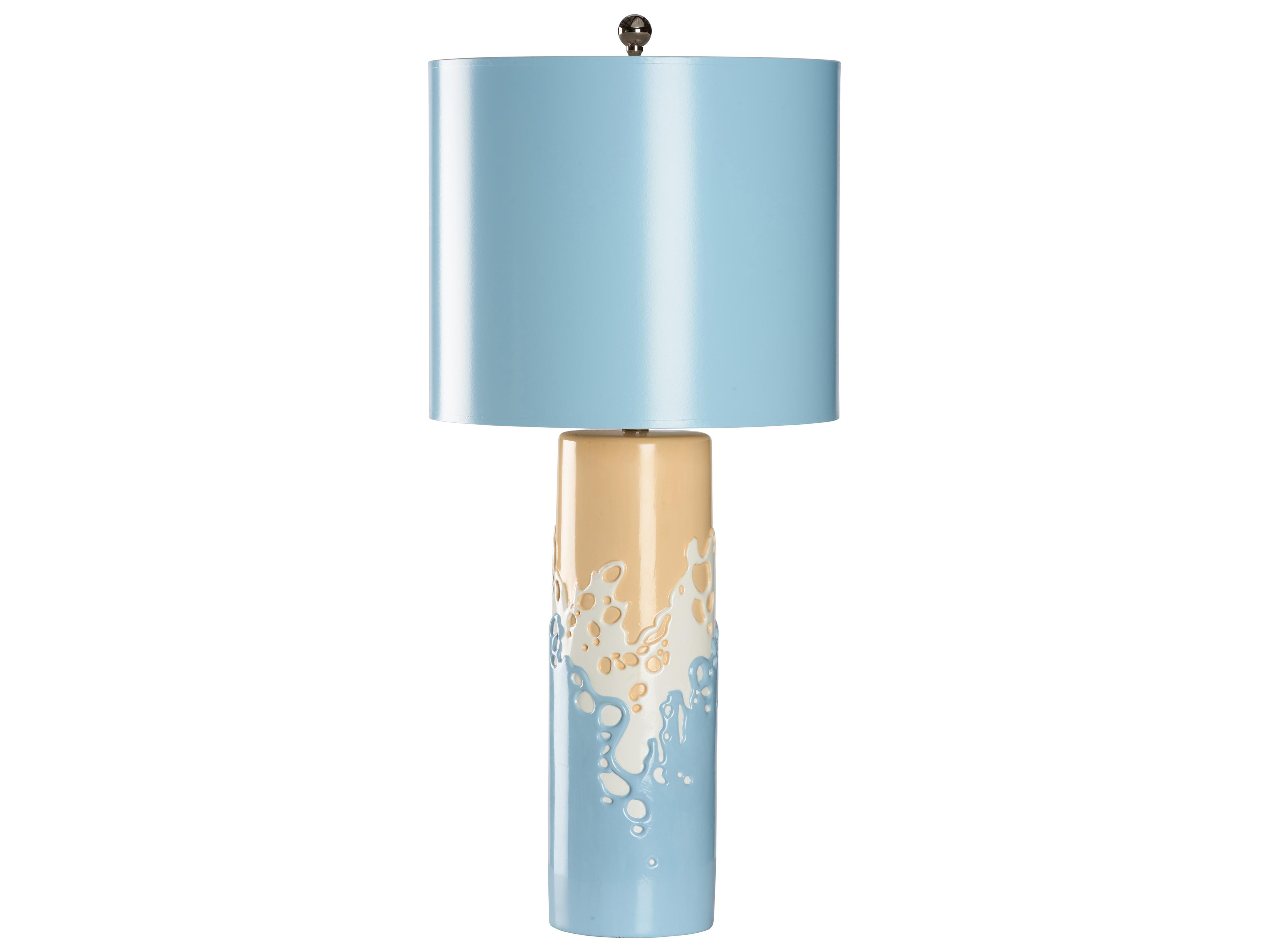 Chelsea House Town Square Light Blue Cream Tan Table Lamp