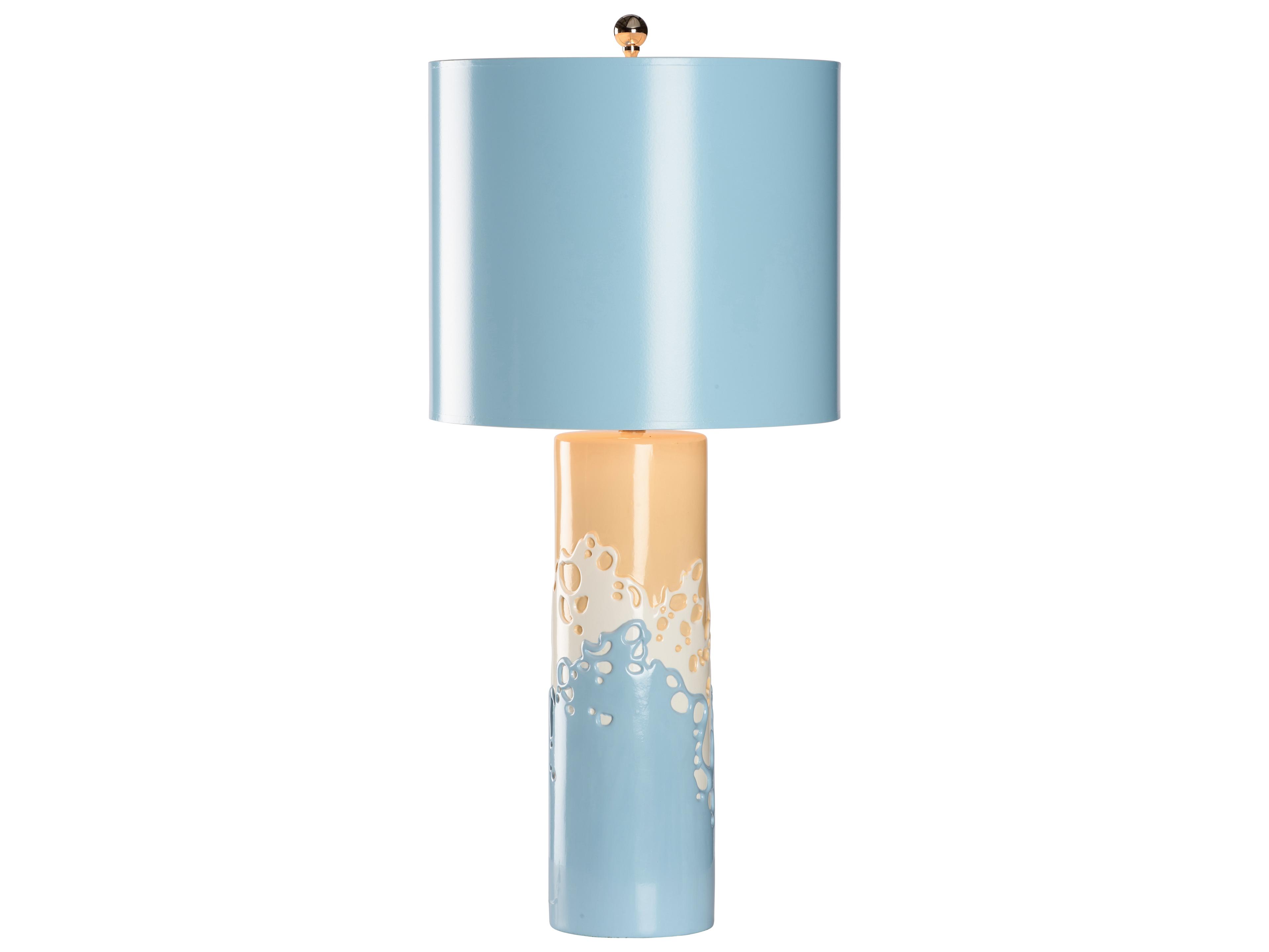 Chelsea House Town Square Light Blue Cream Tan Table Lamp