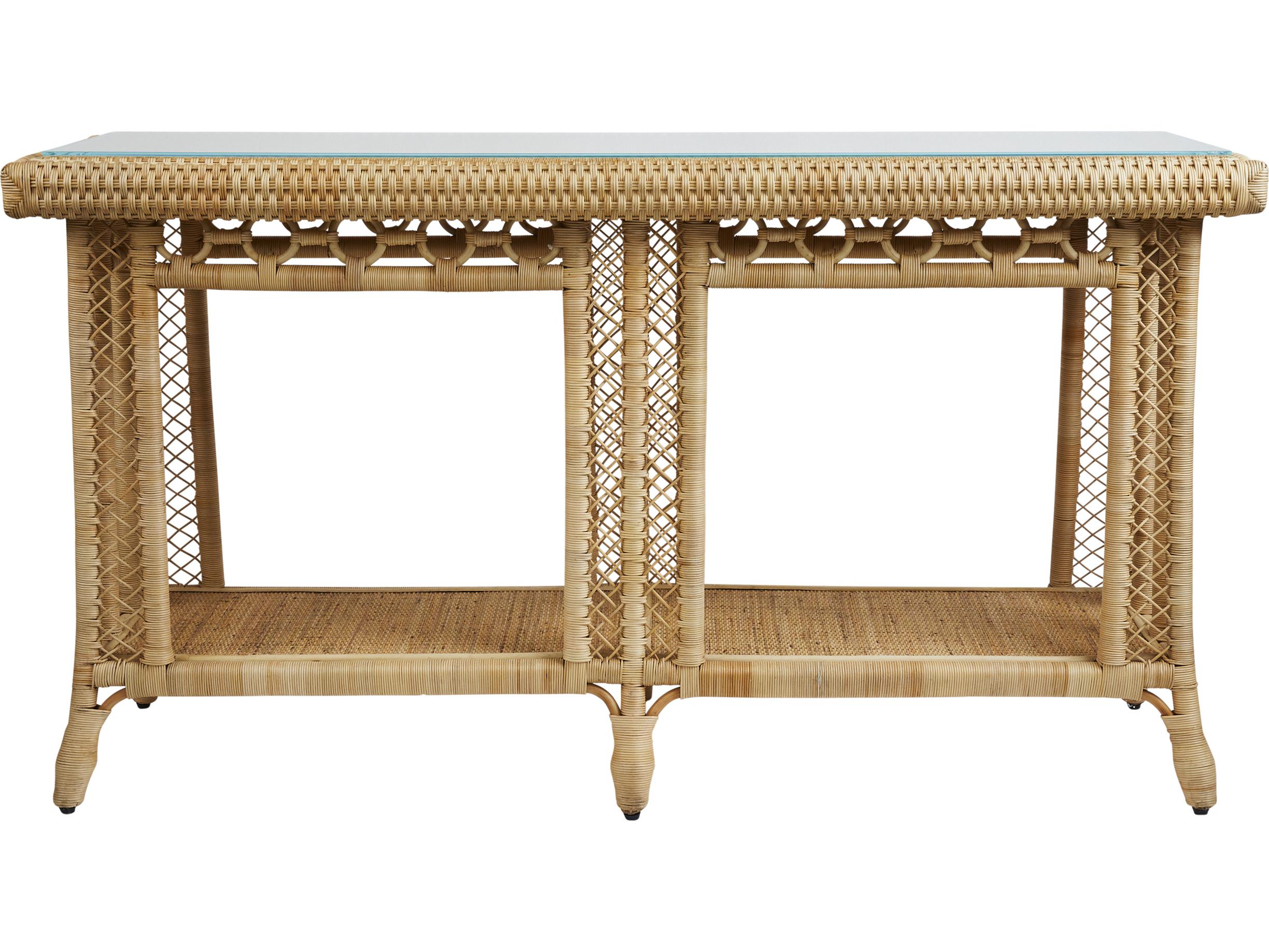 Chelsea House Amanda Lindroth Rectangular Glass Natural Console Table