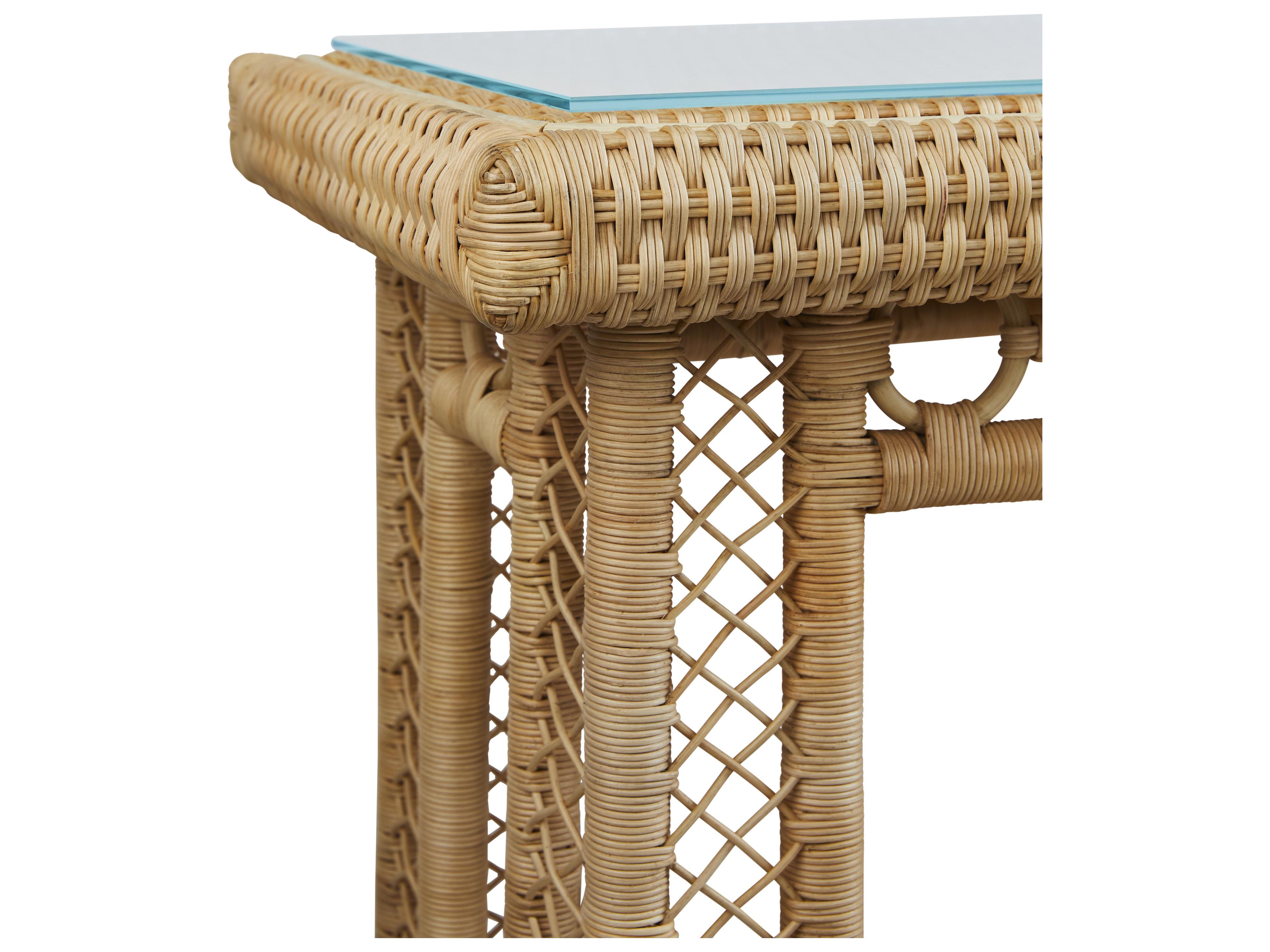 Chelsea House Amanda Lindroth Rectangular Glass Natural Console Table