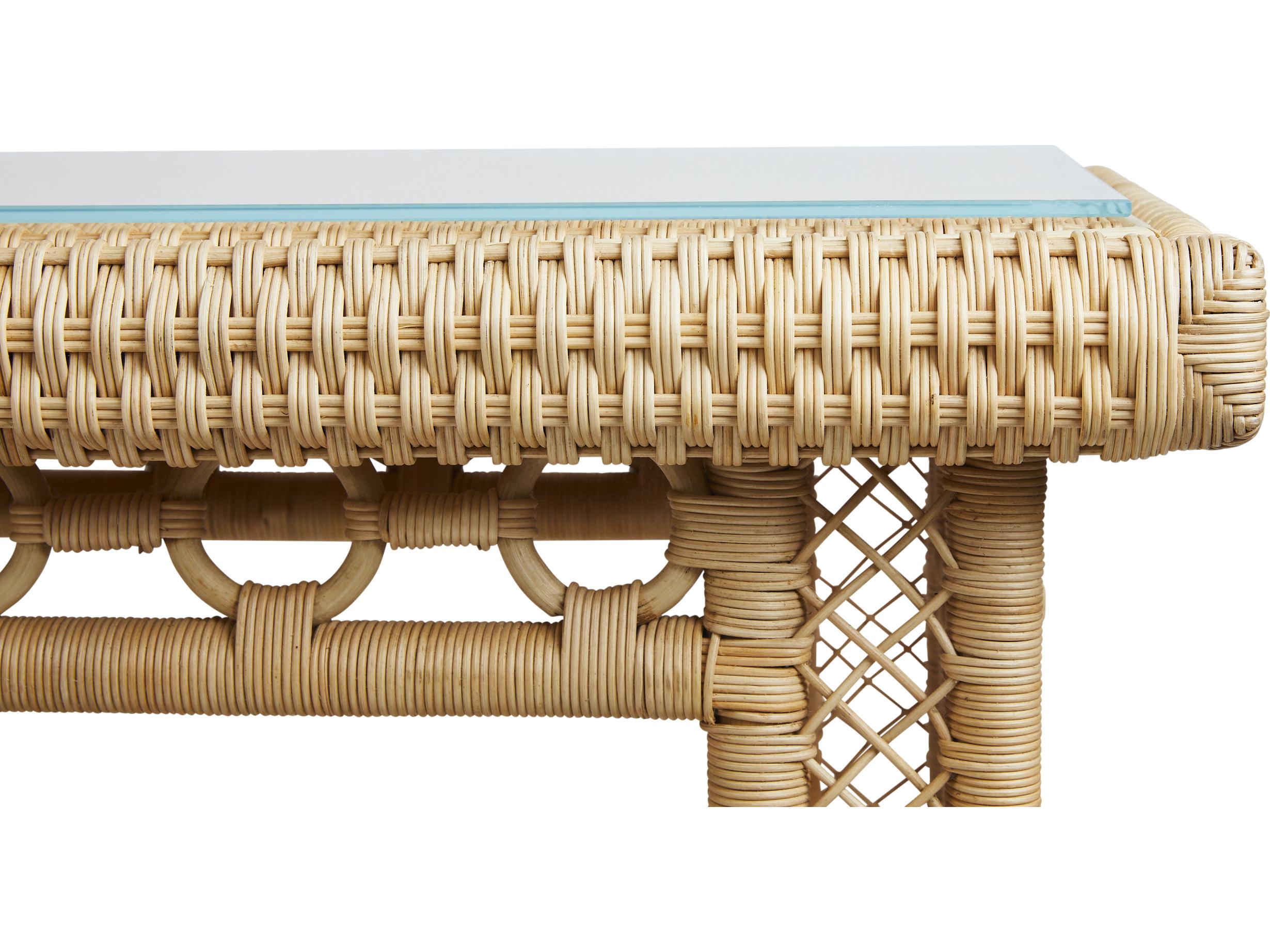 Chelsea House Amanda Lindroth Rectangular Glass Natural Console Table