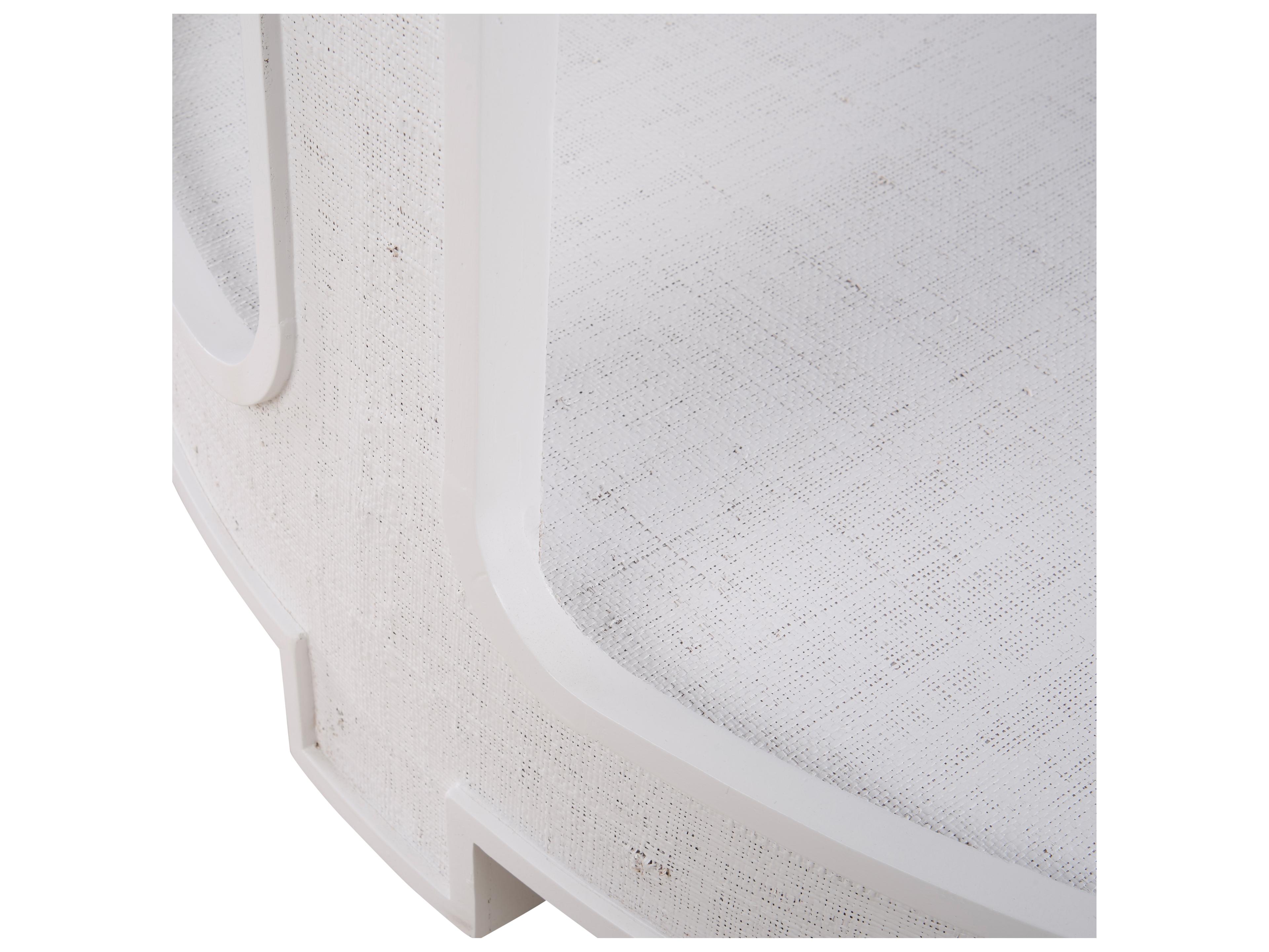 Chelsea House Jamie Merida Round Glass White Cream Dining Table