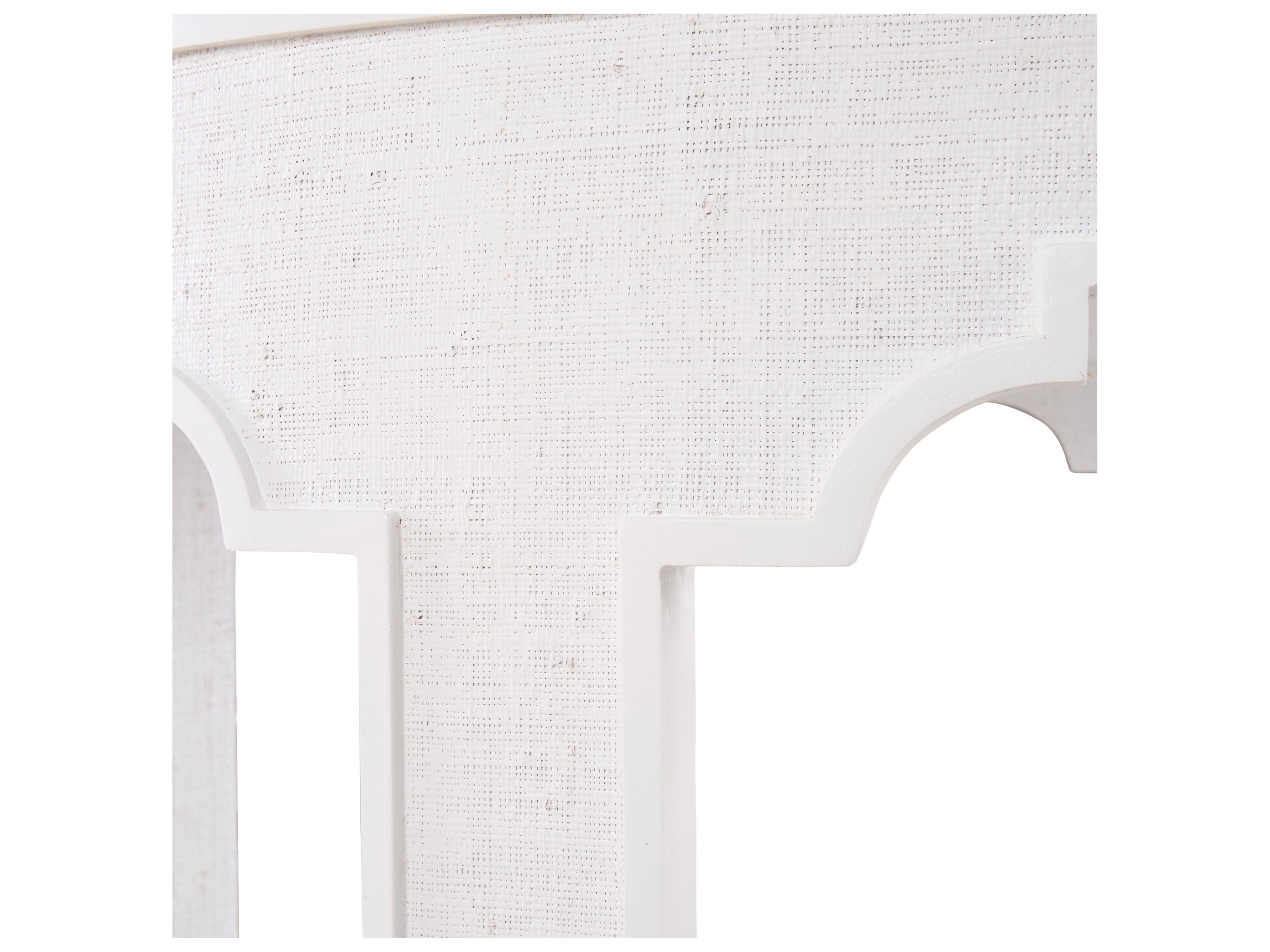 Chelsea House Jamie Merida Round Glass White Cream Dining Table