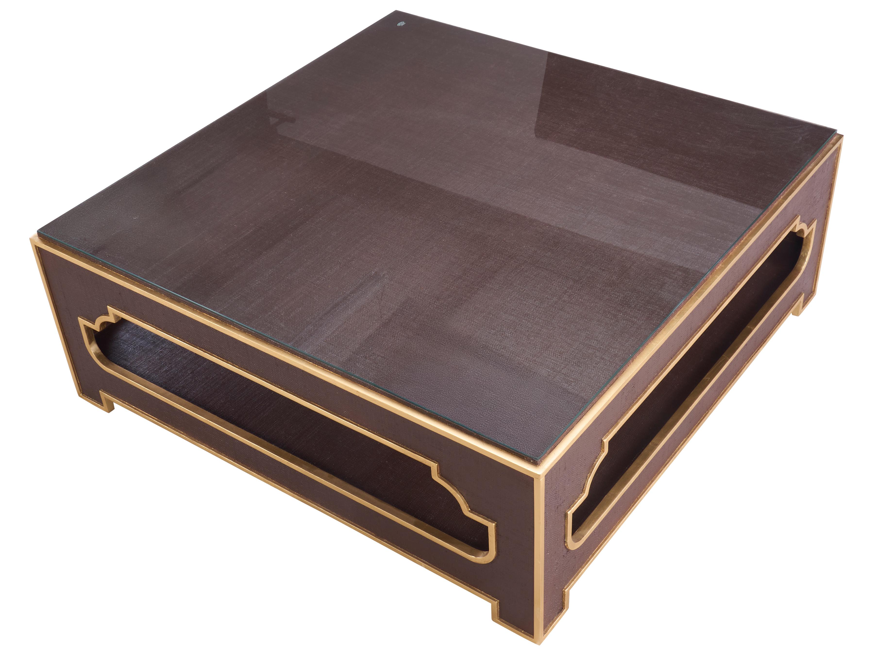 Chelsea House Jamie Merida Square Glass Brown Coffee Table