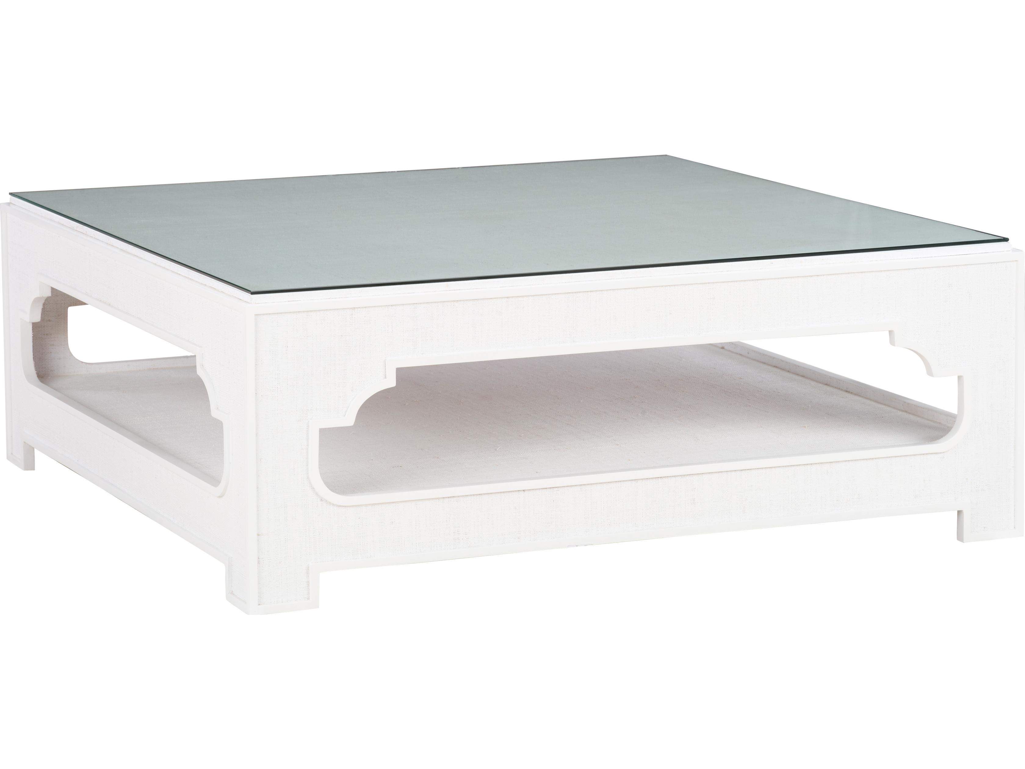 Chelsea House Jamie Merida Square Glass White Cream Coffee Table