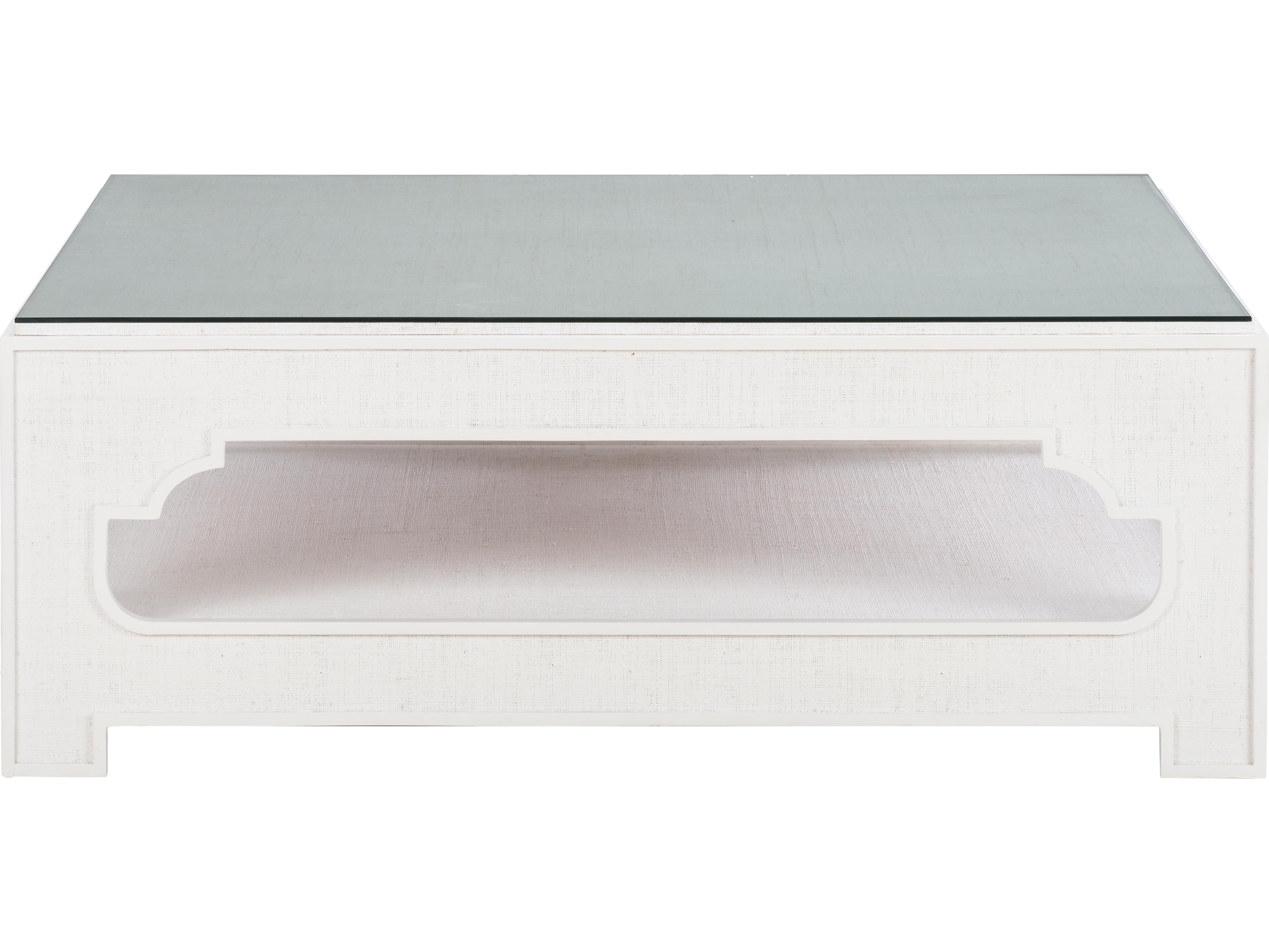 Chelsea House Jamie Merida Square Glass White Cream Coffee Table
