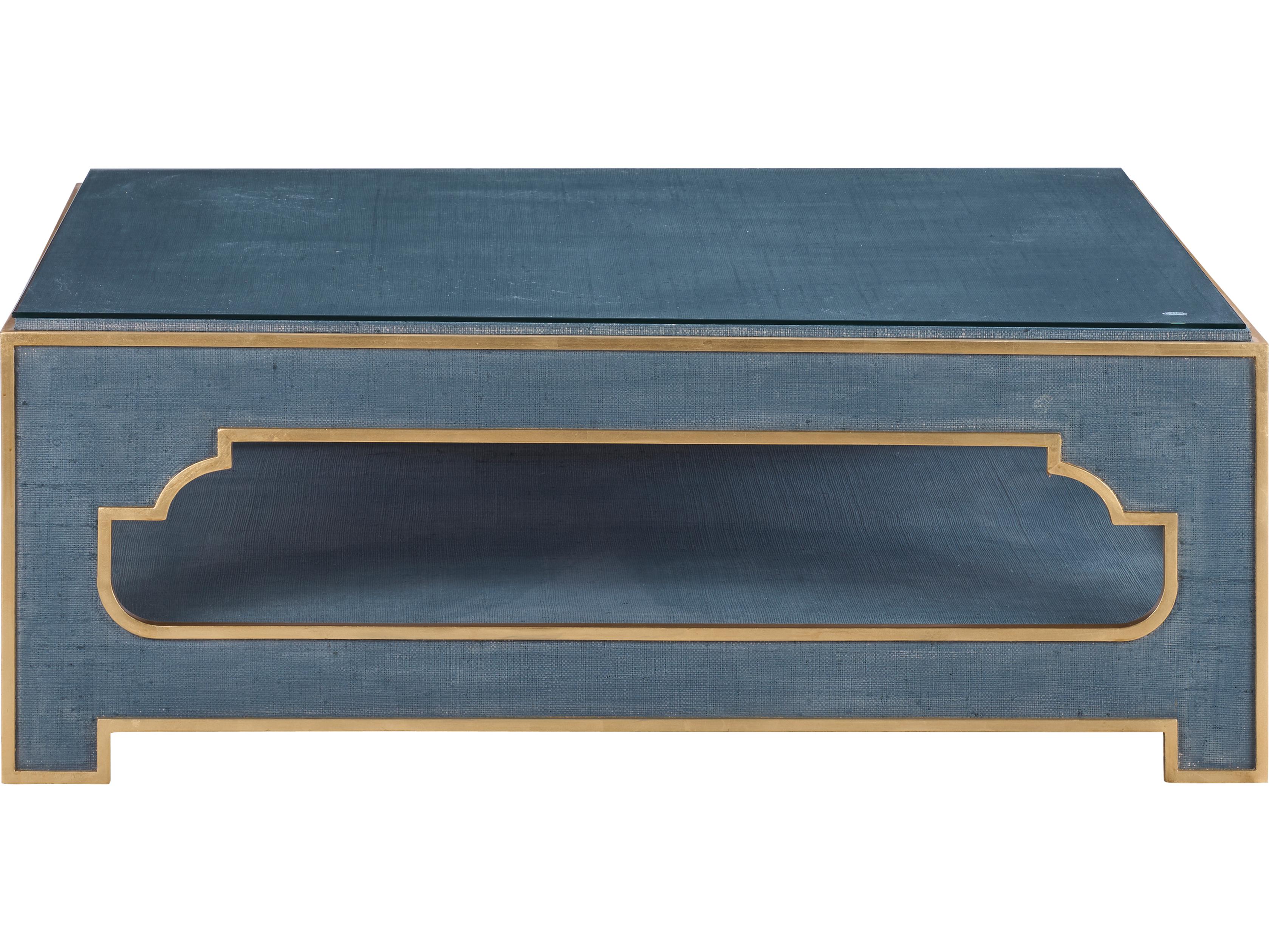 Chelsea House Jamie Merida Square Glass Blue Coffee Table