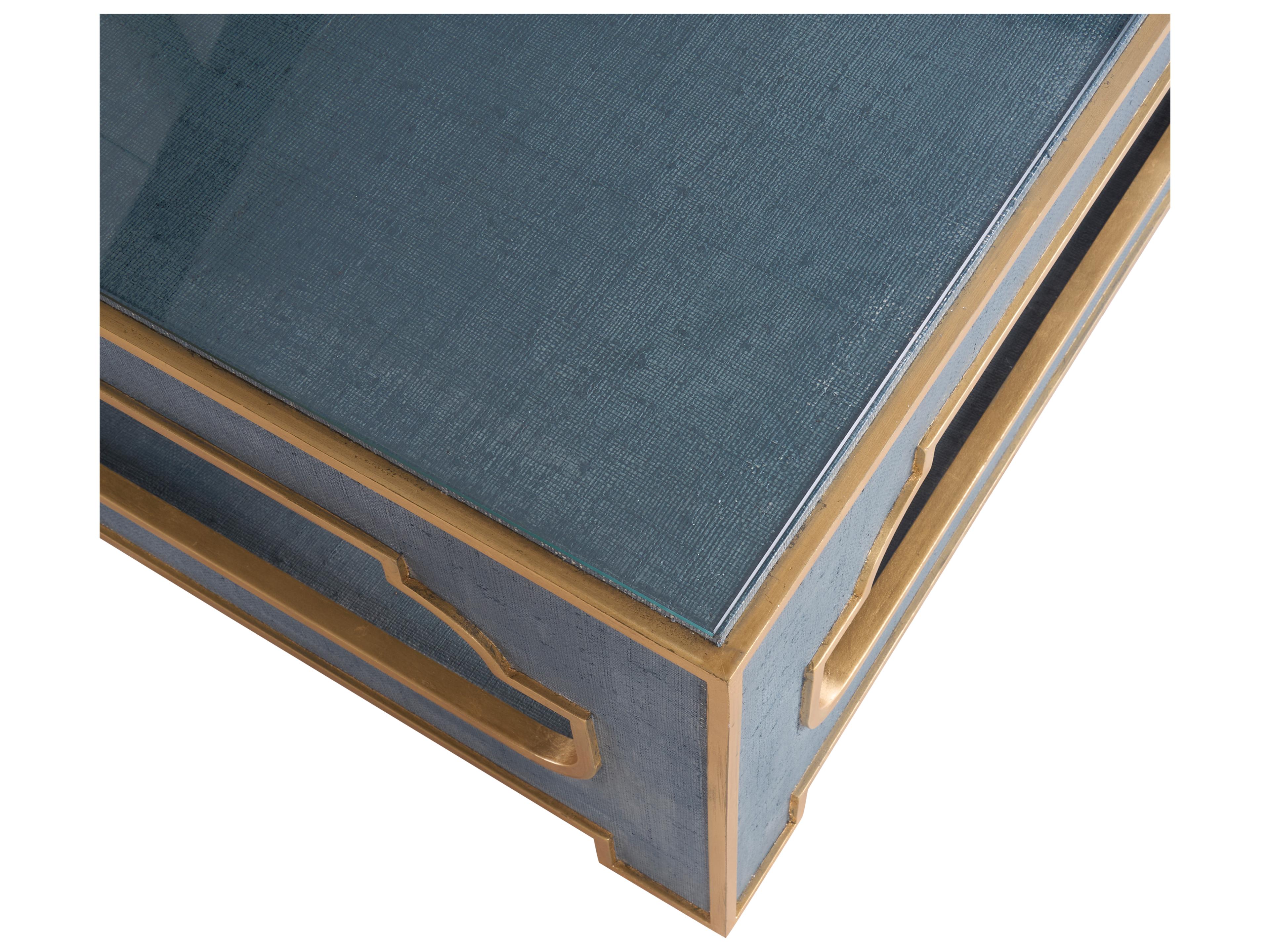 Chelsea House Jamie Merida Square Glass Blue Coffee Table