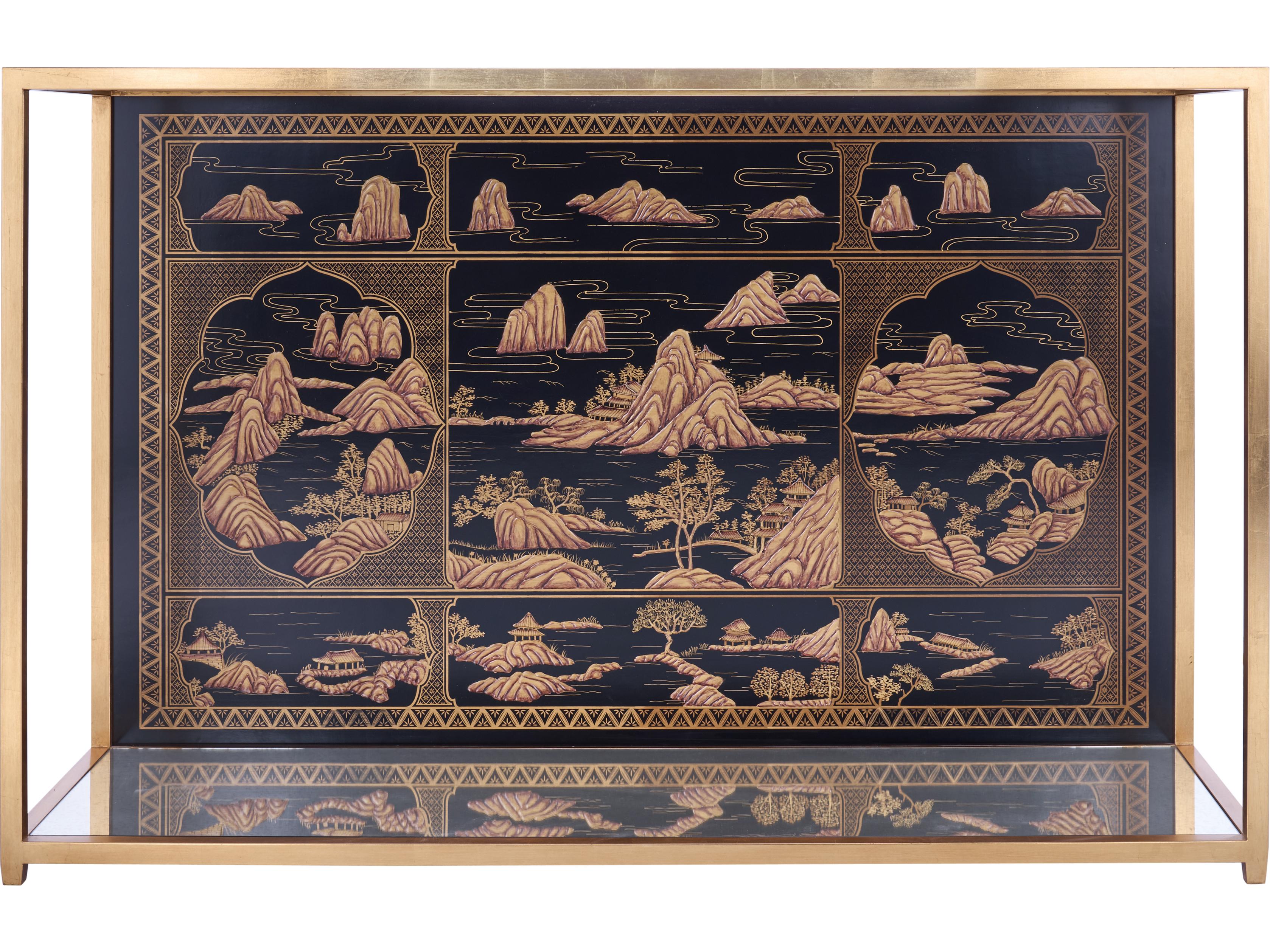 Chelsea House Jamie Merida Rectangular Glass Gold Console Table