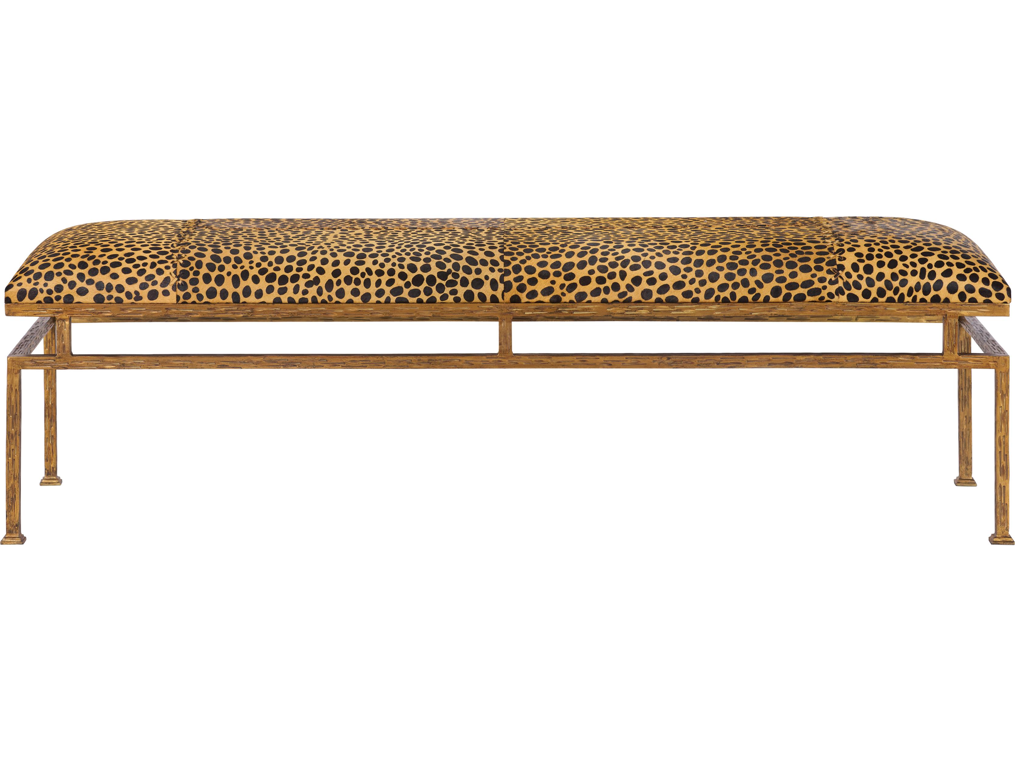 Chelsea House Orange Gold Upholstered Accent Bench