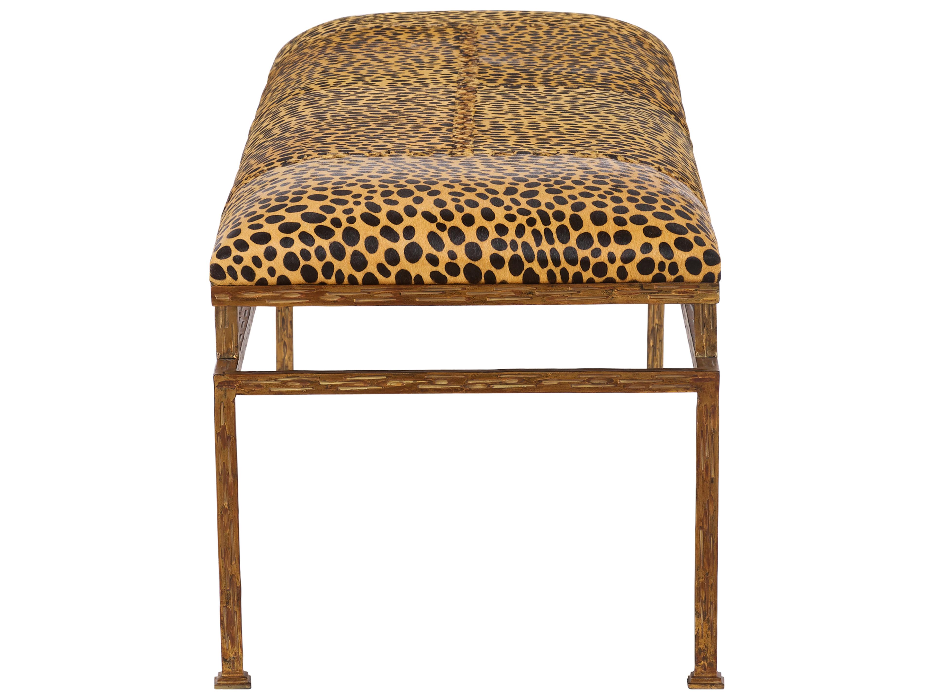 Chelsea House Orange Gold Upholstered Accent Bench