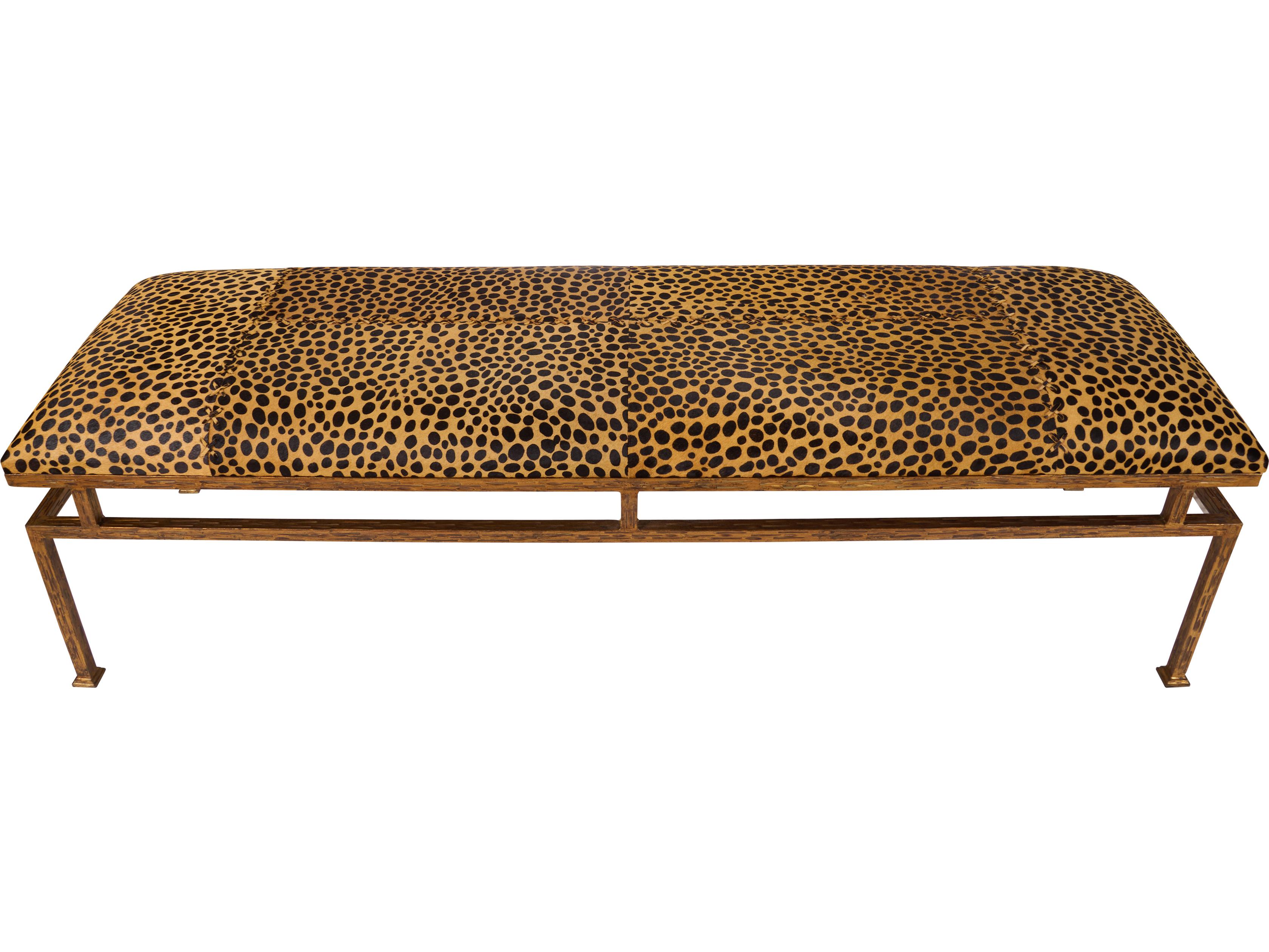 Chelsea House Orange Gold Upholstered Accent Bench
