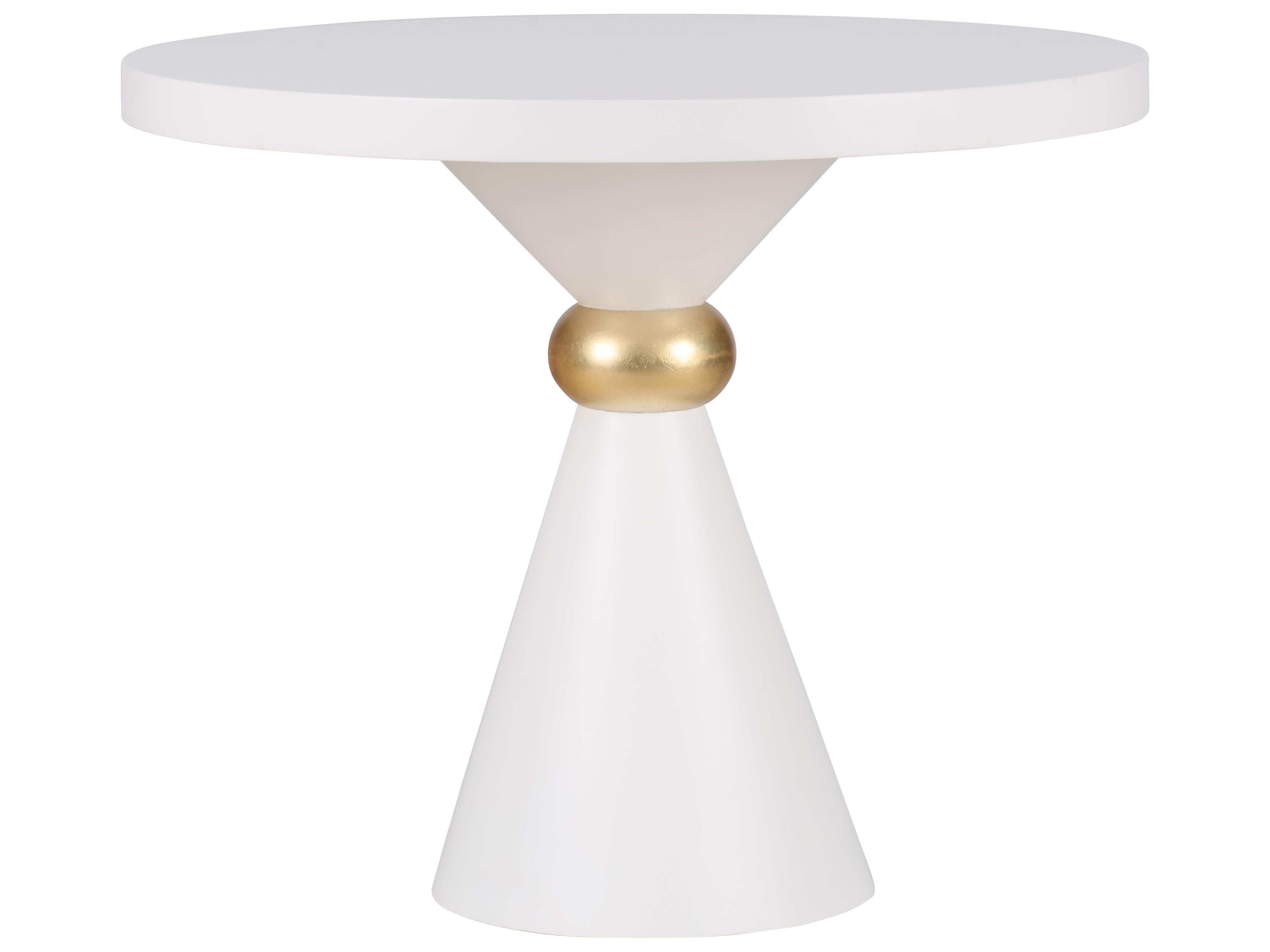 Chelsea House Round Wood White Cream Dining Table