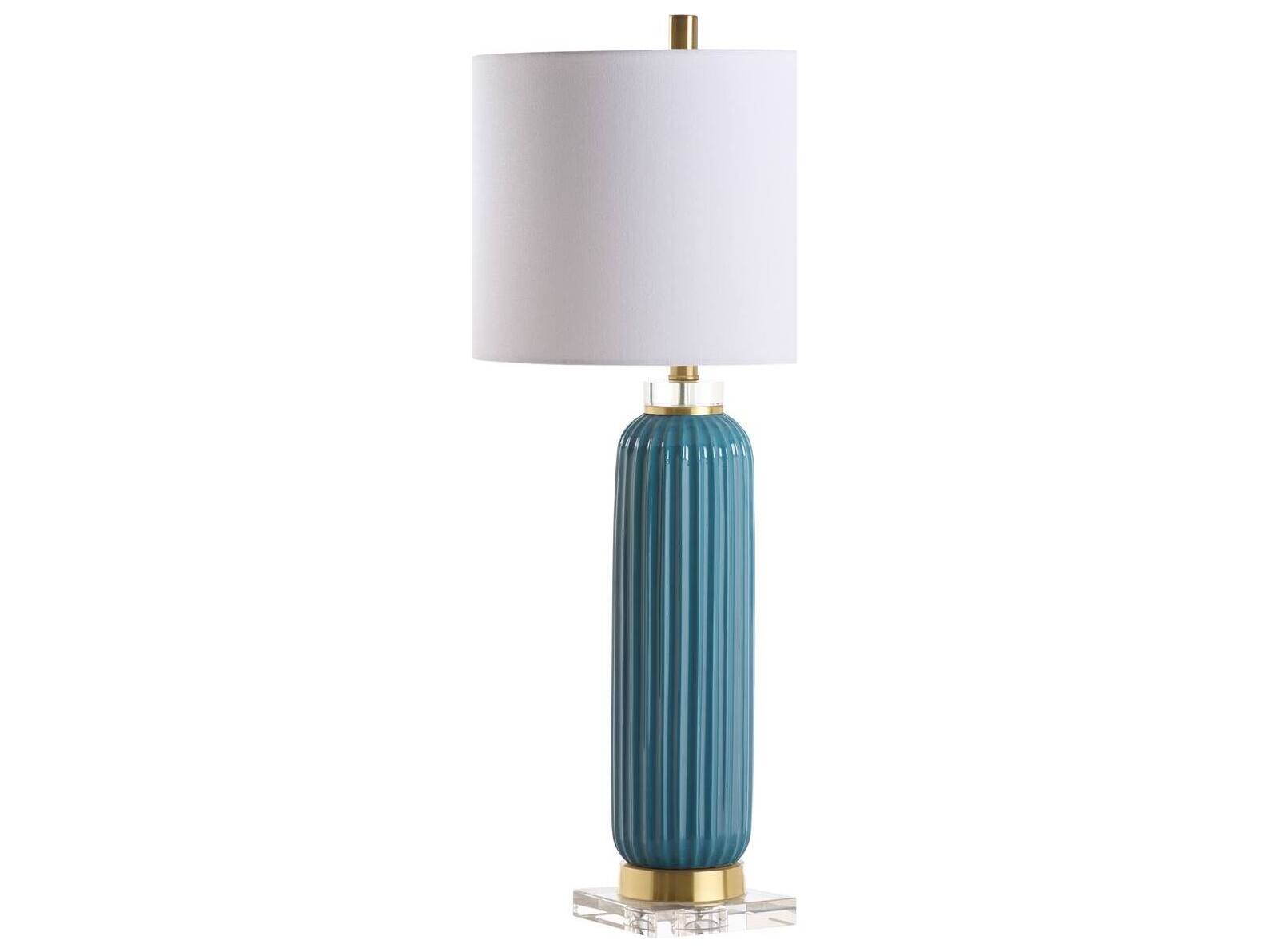 Chelsea House Town Square Blue Linen Table Lamp