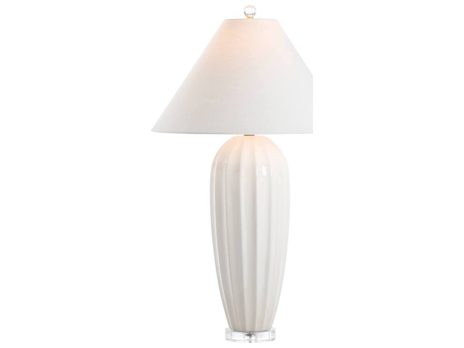 Chelsea House Bill Cain White Cream Linen Table Lamp