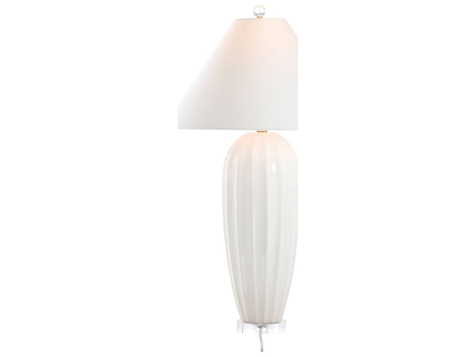 Chelsea House Bill Cain White Cream Linen Table Lamp